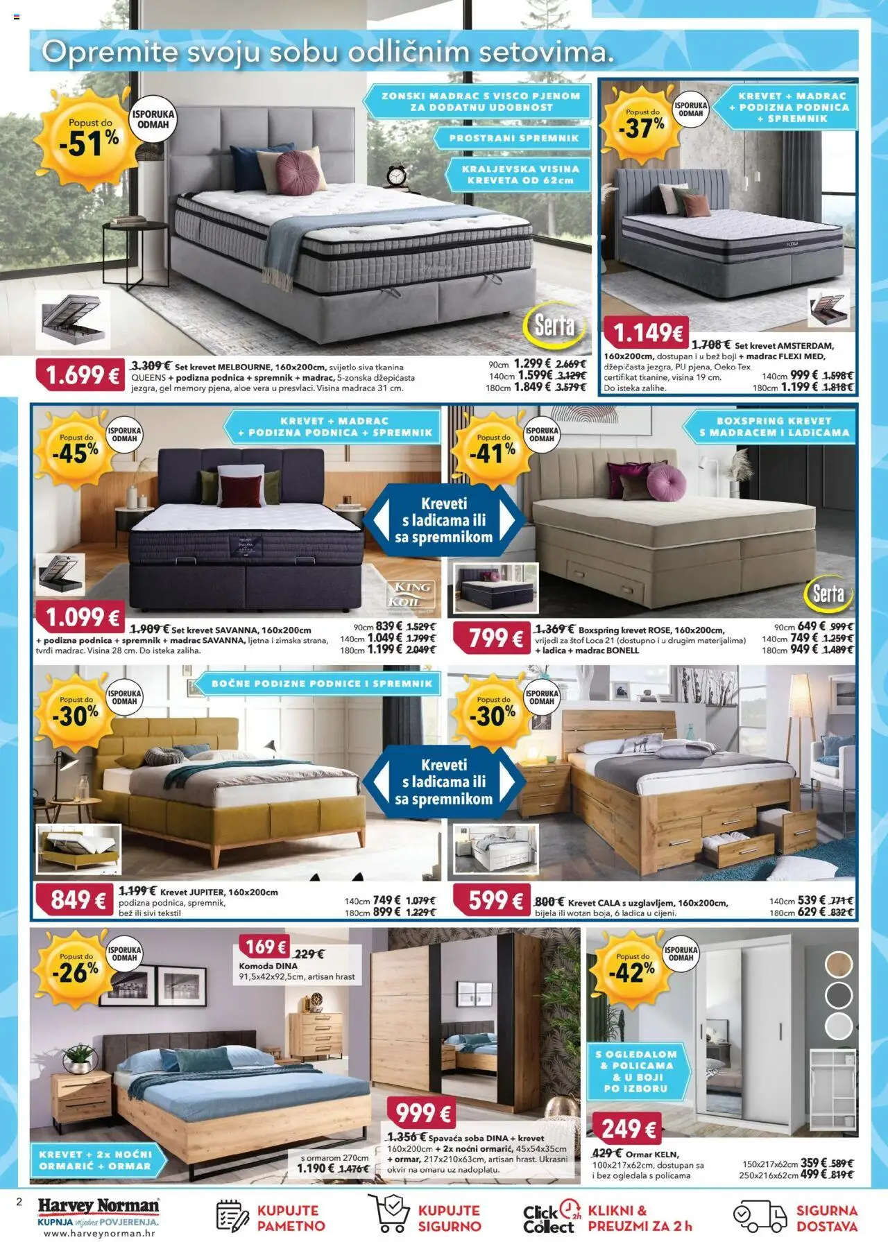 Harvey Norman katalog | vrijedi od 19.08.2025 | Stranica: 2 | Proizvodi: Madrac, Spavaća soba, Ogledala, Podnice
