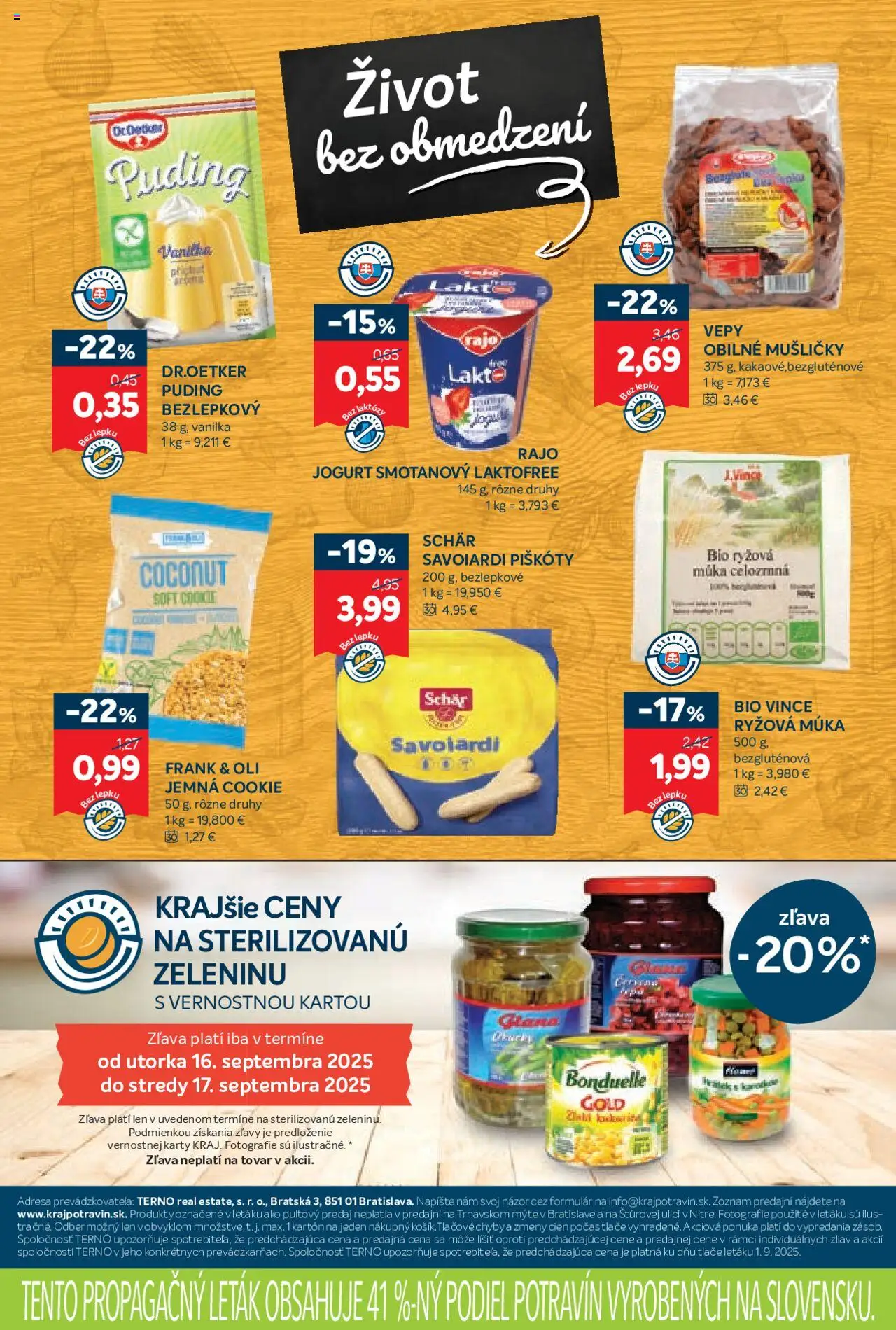Nové Kraj akcie – leták je platný od 11.09.2025 | Strana: 14 | Produkty: Jogurt, Puding, Ryžová múka, Múka
