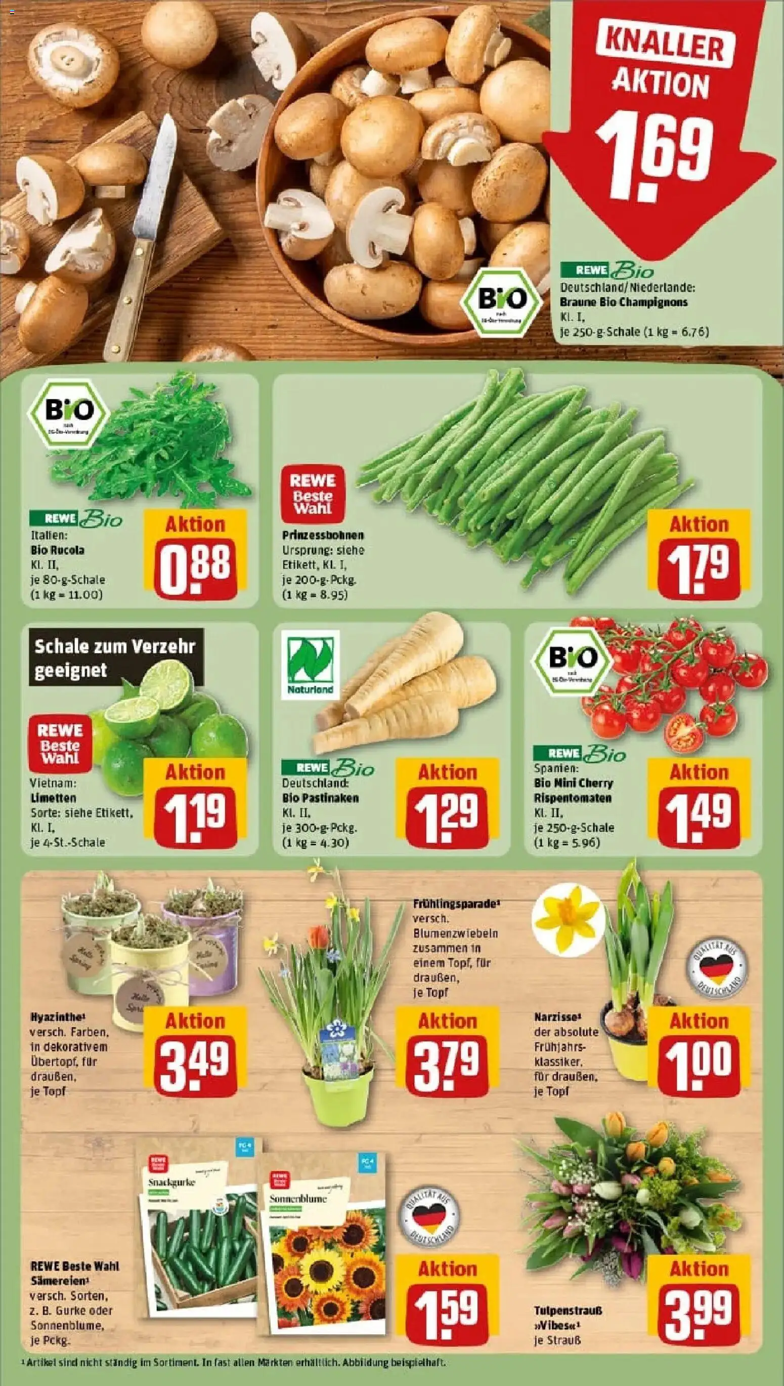 Rewe prospekt Lübeck	 – gültig ab 02.02.2026 | Seite: 9 | Produkte: Limetten, Rucola, Champignons