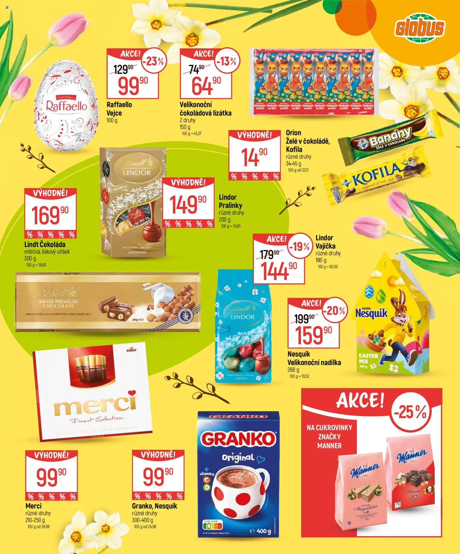 Globus leták - Velikonoce od 04.03.2026 | Strana: 7 | Produkty: Lindor, Globus, Lindt, Kofila