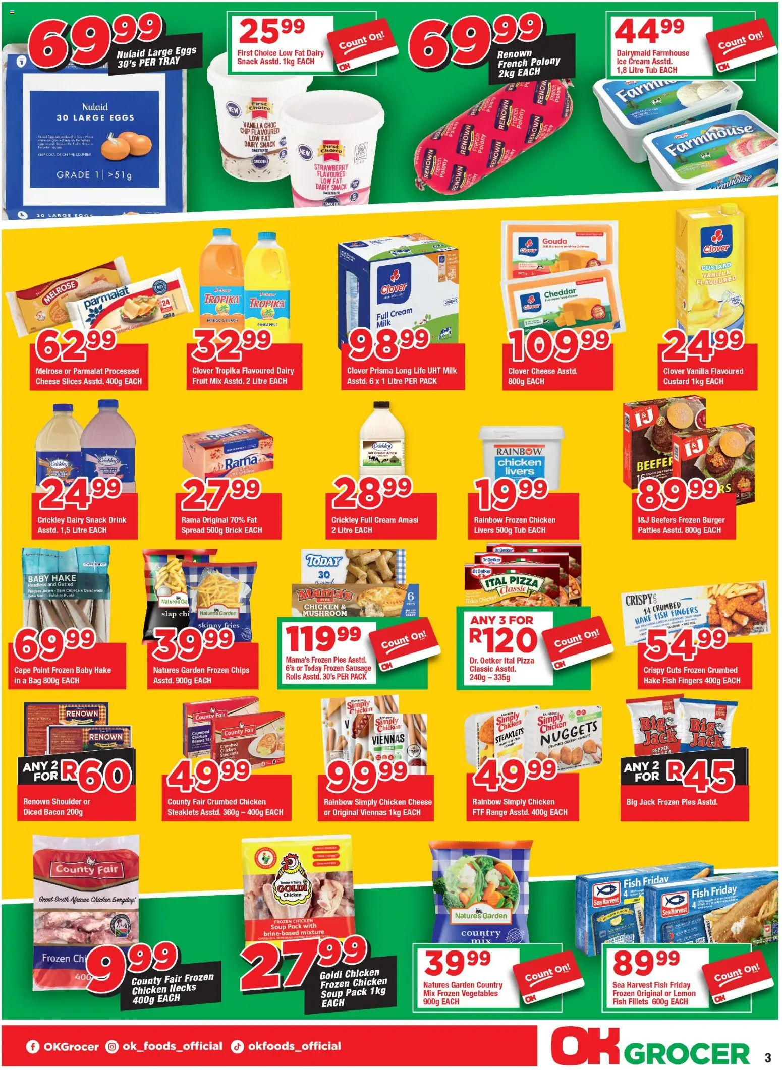 New OK Foods catalogue – valid from 25.02.2026 | Page: 3 | Products: Custard, Polony, Lemon, Sausage