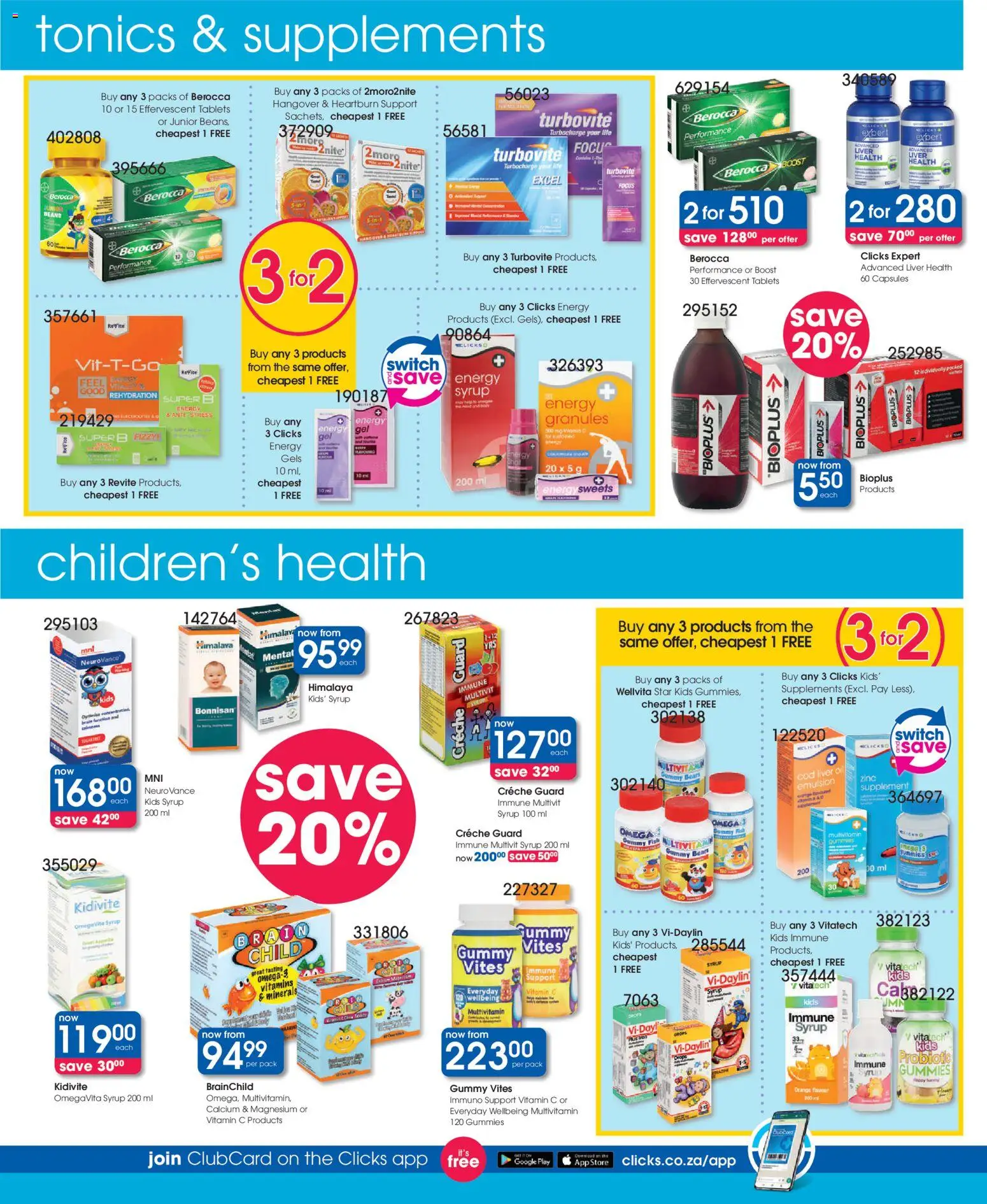 New Clicks catalogue – valid from 25.03.2026 | Page: 36 | Products: Beans, Vitamins, Switch, Supplements