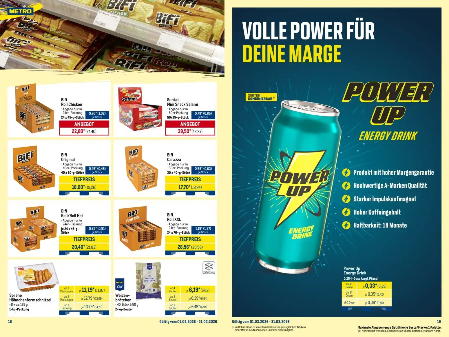 Metro Monats-Mix – gültig ab 01.03.2026 | Seite: 10 | Produkte: Energy, Bifi, Salami
