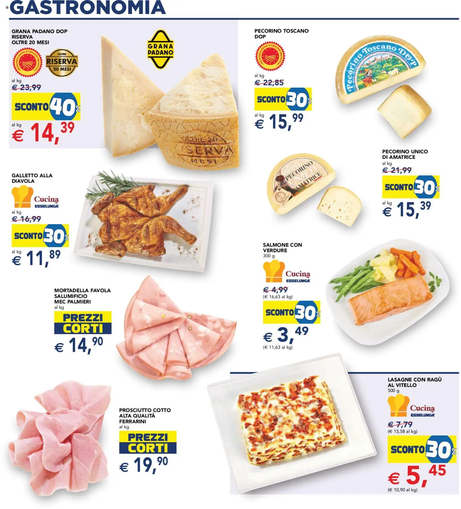 Volantino Esselunga S del 29.01.2026 | Pagina: 16 | Prodotti: Prosciutto Cotto, Salmone, Verdure, Pecorino