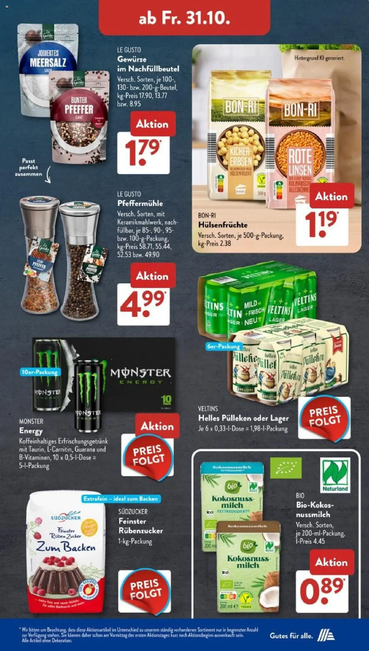 Aldi Süd Prospekt 	 – gültig ab 27.10.2025 | Seite: 17 | Produkte: Energy, Monster, Pfeffer, Erbsen