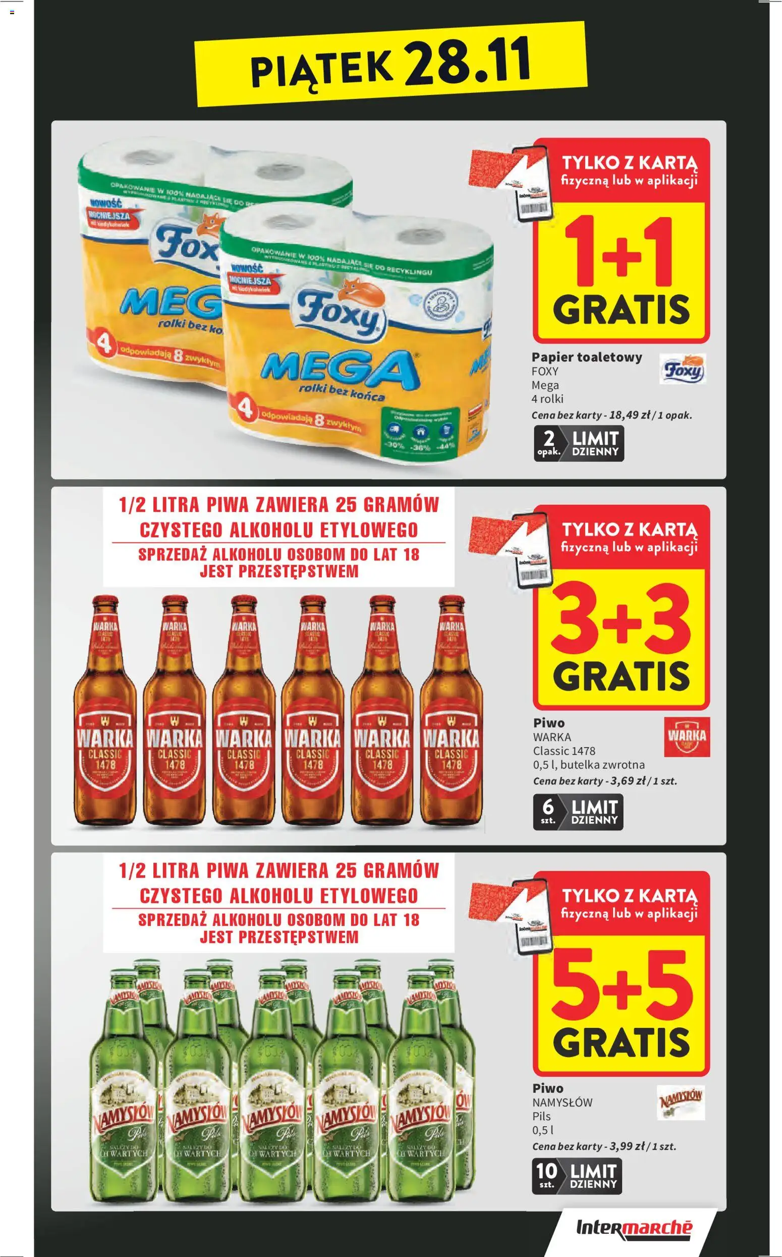 Intermarche Black Friday od 27.11.2025 | Strona: 4 | Produkty: Karta, Papier toaletowy, Rolki, Piwo Namysłów