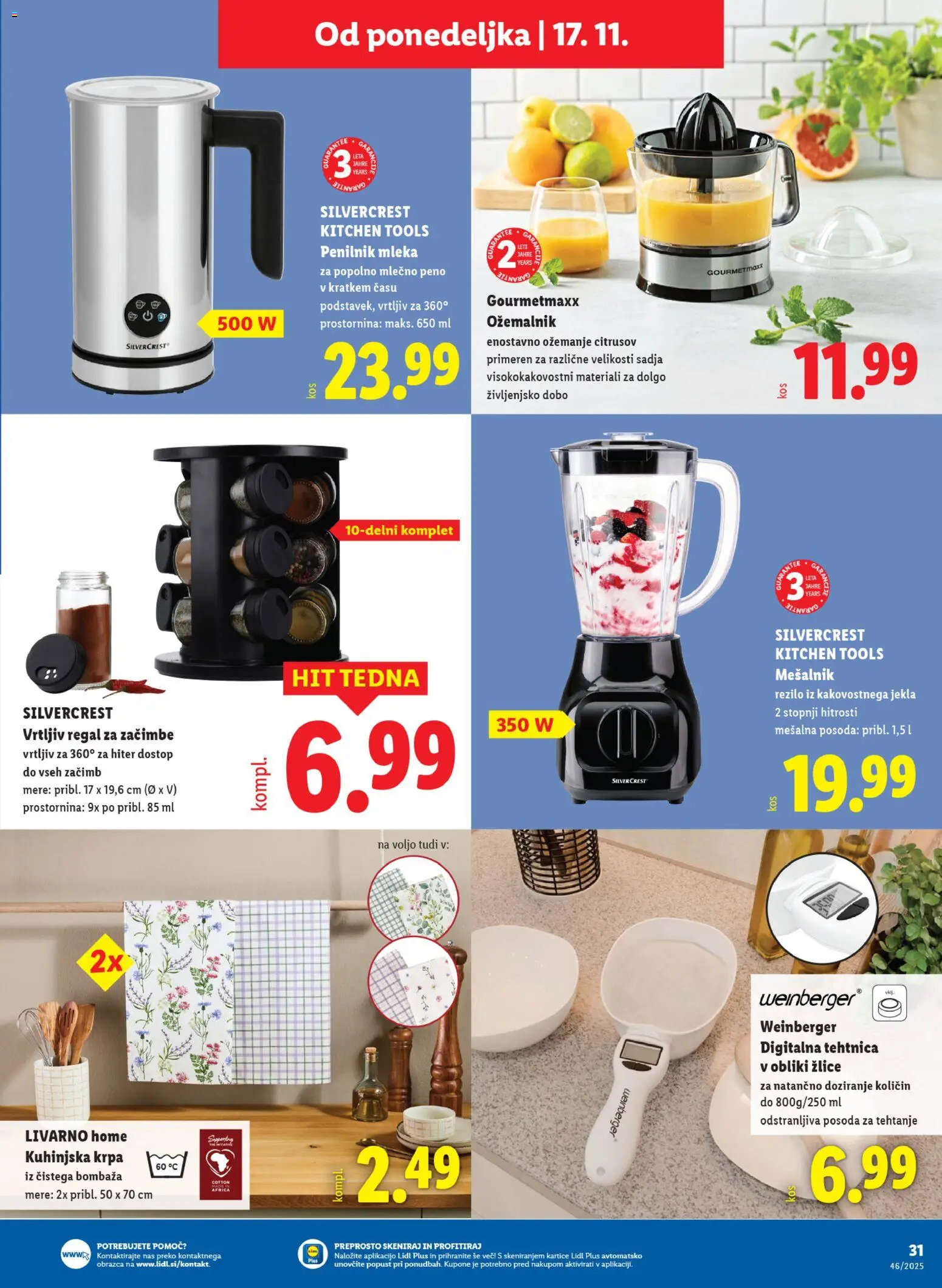 Novi Lidl katalog ponudbe – veljaven od 13.11.2025 | Stran: 69 | Izdelki: Mesalnik, Regal, Tehtnica, Zacimbe