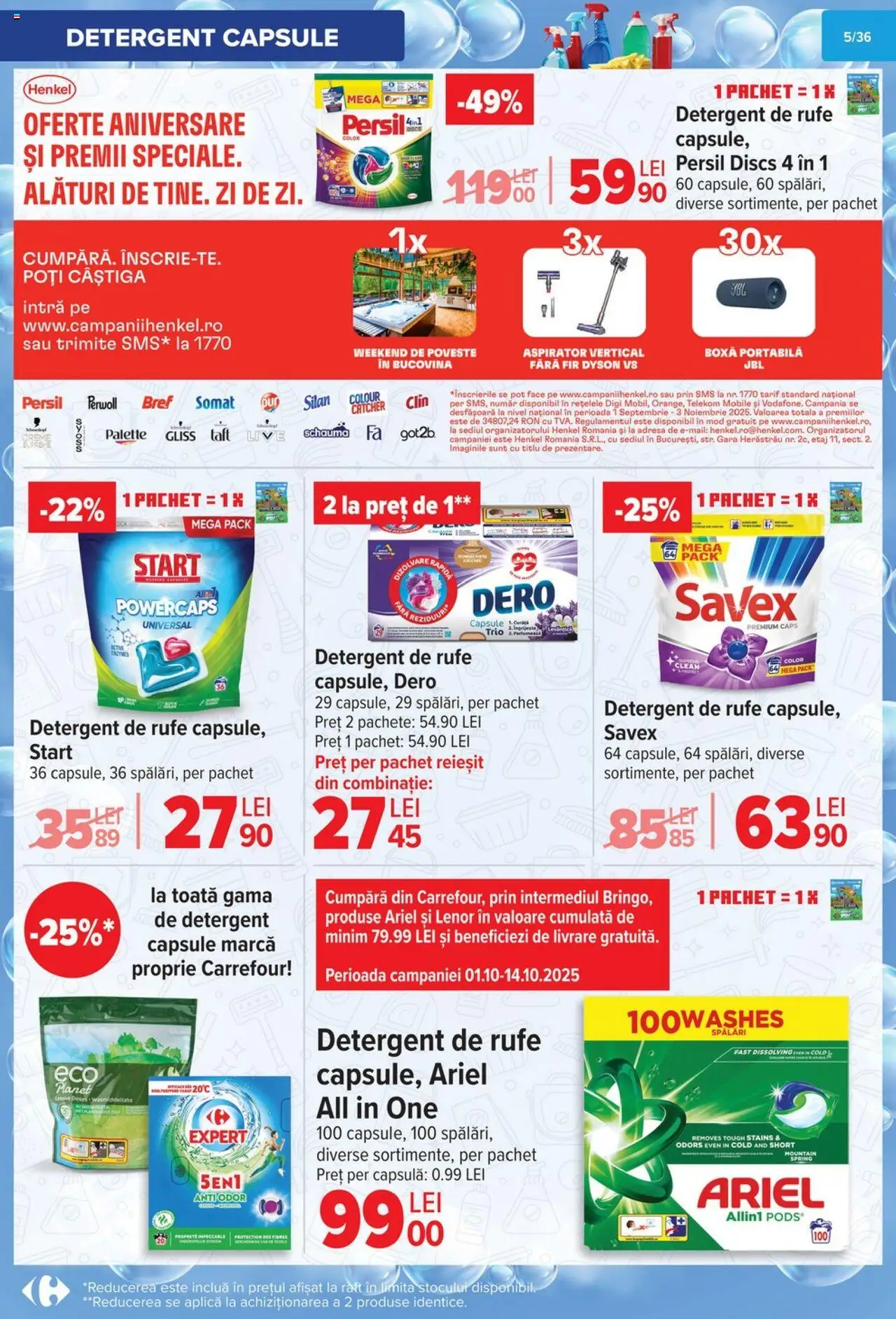 Noul catalog Carrefour – valabil de la 01.10.2025 | Pagină: 6 | Produse: Aspirator, Raft, Detergent, Boxă portabilă