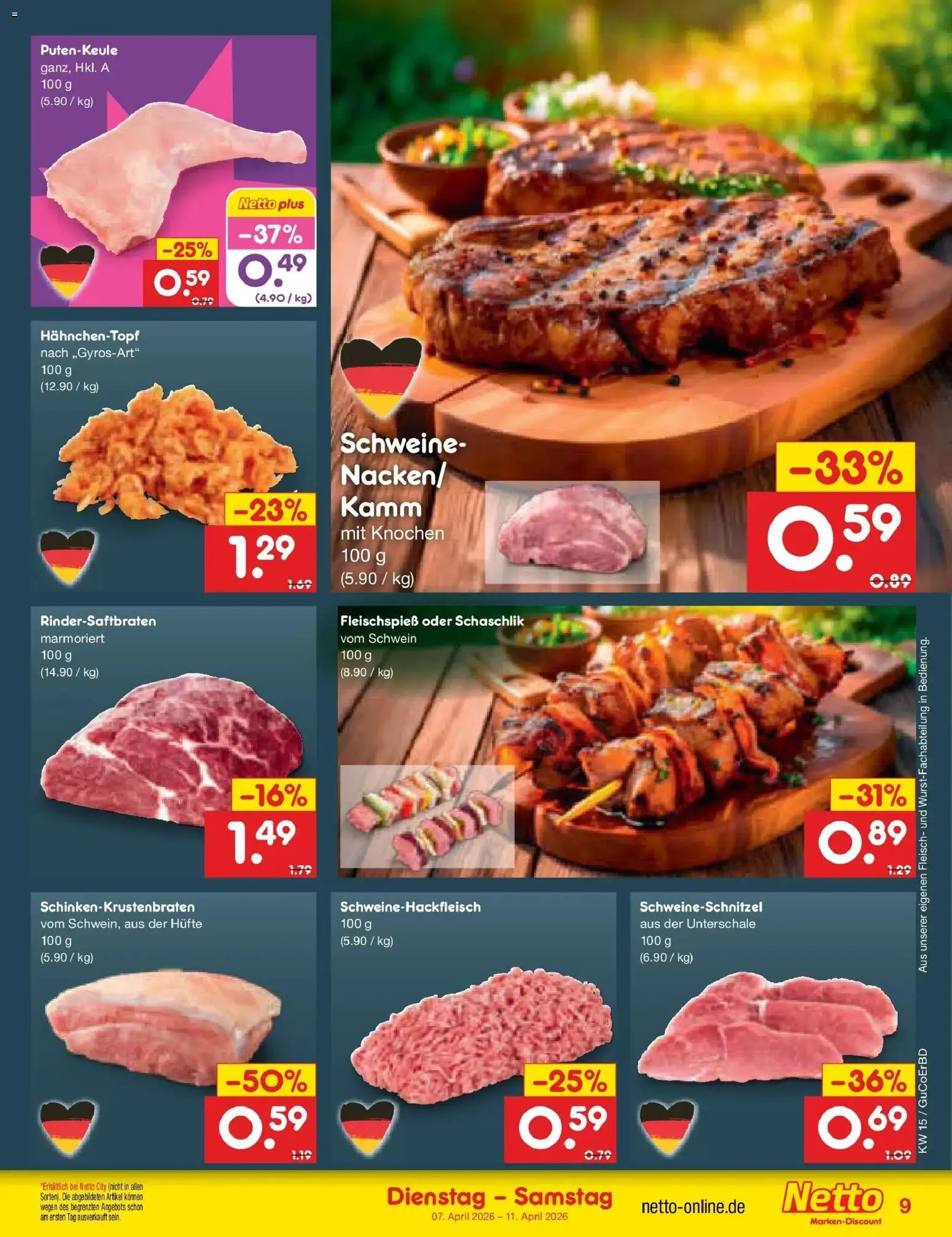 Netto Marken-Discount Prospekt Delitzsch	 – gültig ab 07.04.2026 | Seite: 11 | Produkte: Fleisch
