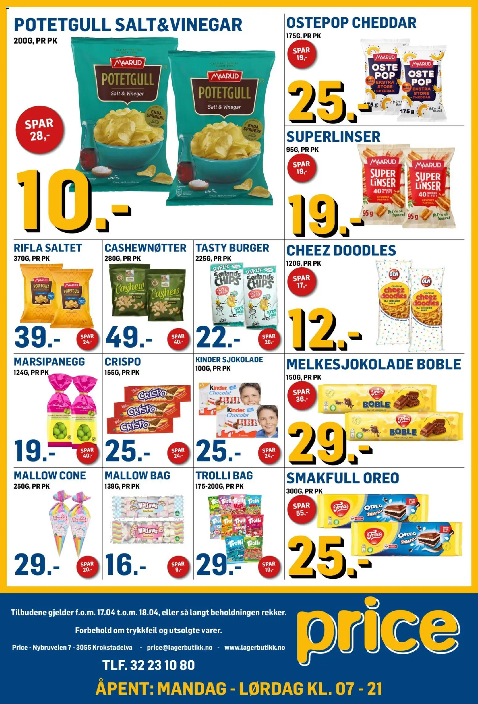 {H1} | Side: 3 | Produkter: Växthus, Sjokolade, Paprika, Potetgull