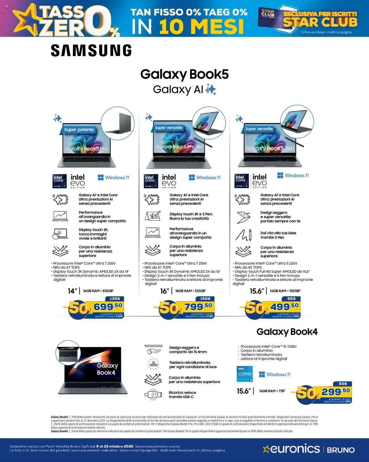 Volantino Euronics del 09.10.2025 | Pagina: 10 | Prodotti: Samsung Galaxy, Tè, Tastiera, Samsung