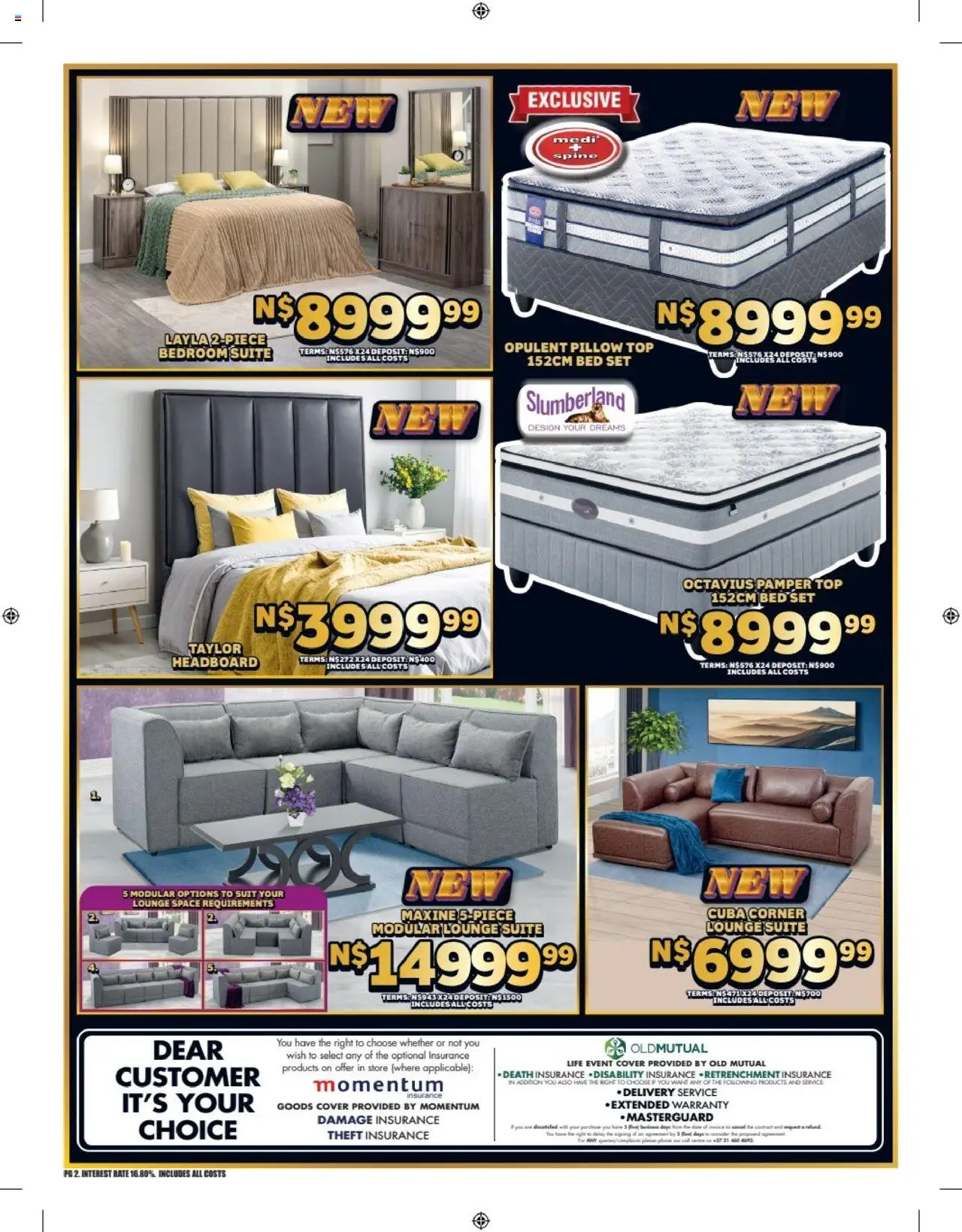 Lewis Stores - Namibia Leaflet │ valid from 11.08.2025 | Page: 2 | Products: Phone, Suit, Bed, Lounge suite