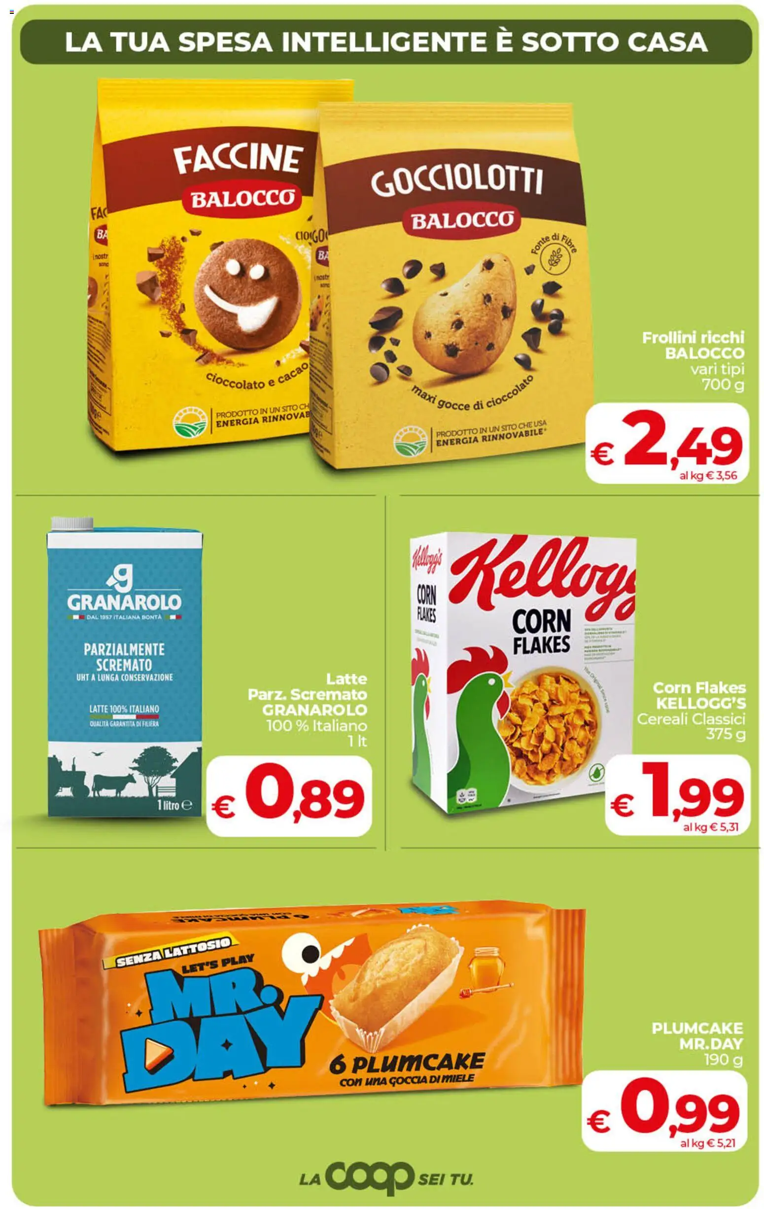 Volantino COOP del 24.02.2026 | Pagina: 2 | Prodotti: Latte, Cacao, Miele, Frollini