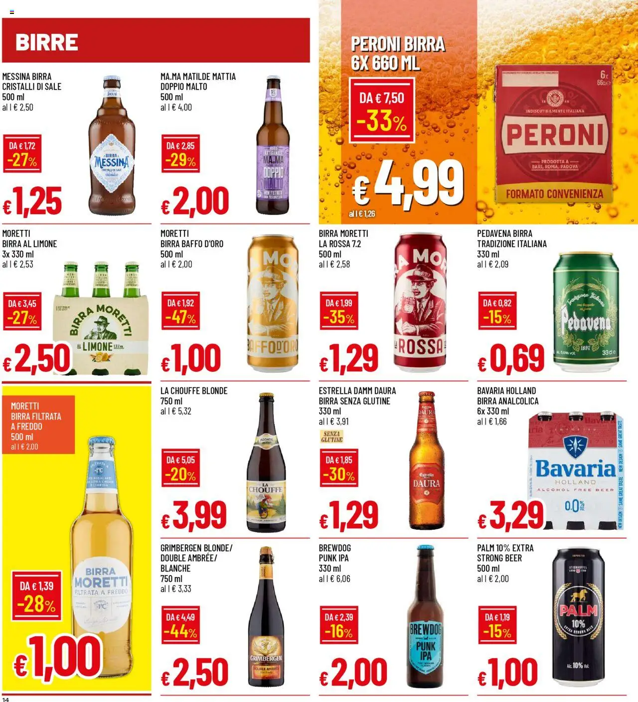 Volantino Famila del 08.09.2025 | Pagina: 14 | Prodotti: Birra, Sale, Limone, Birra Moretti