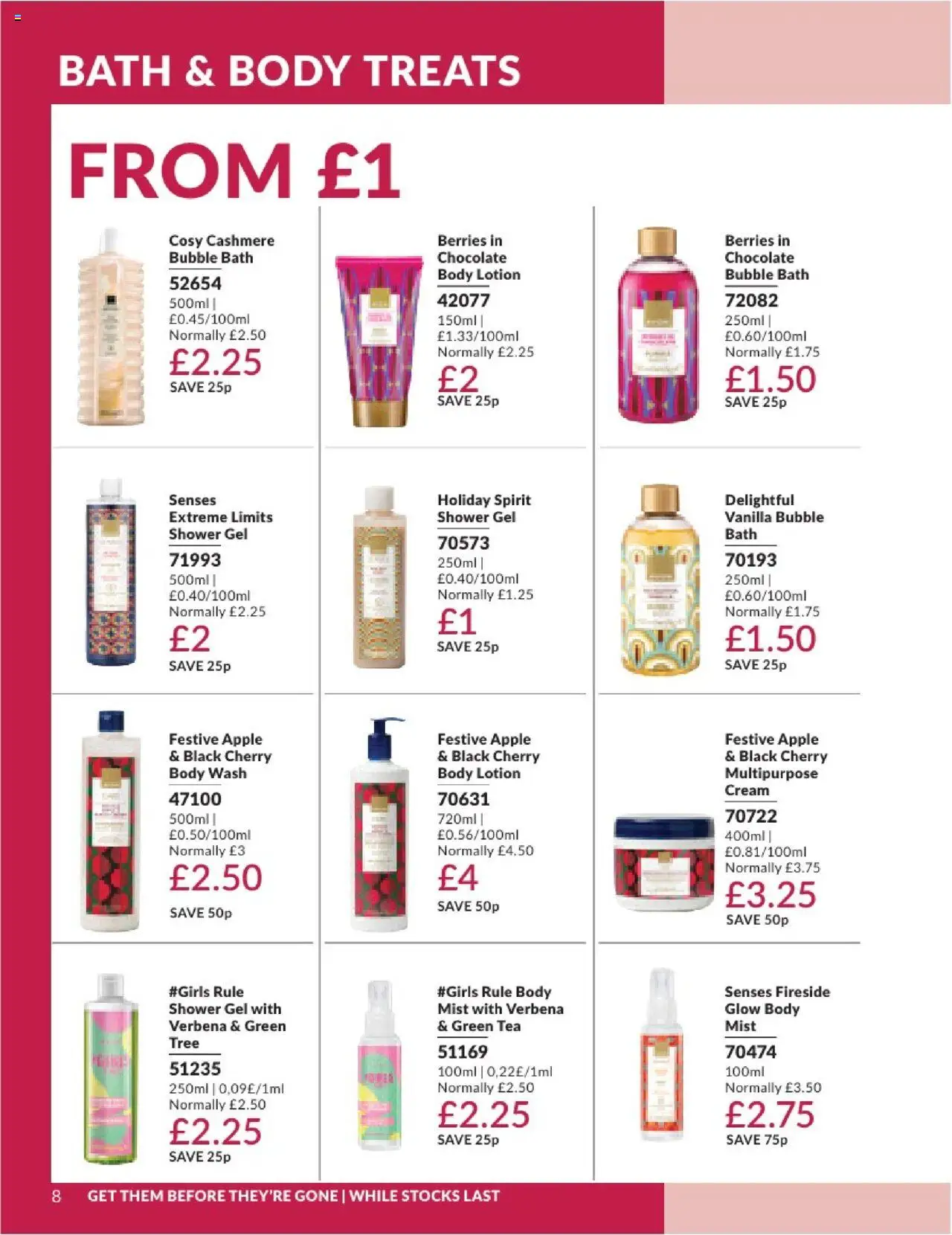  | Page: 8 | Products: Shower gel, Apple, Chocolate, Cream