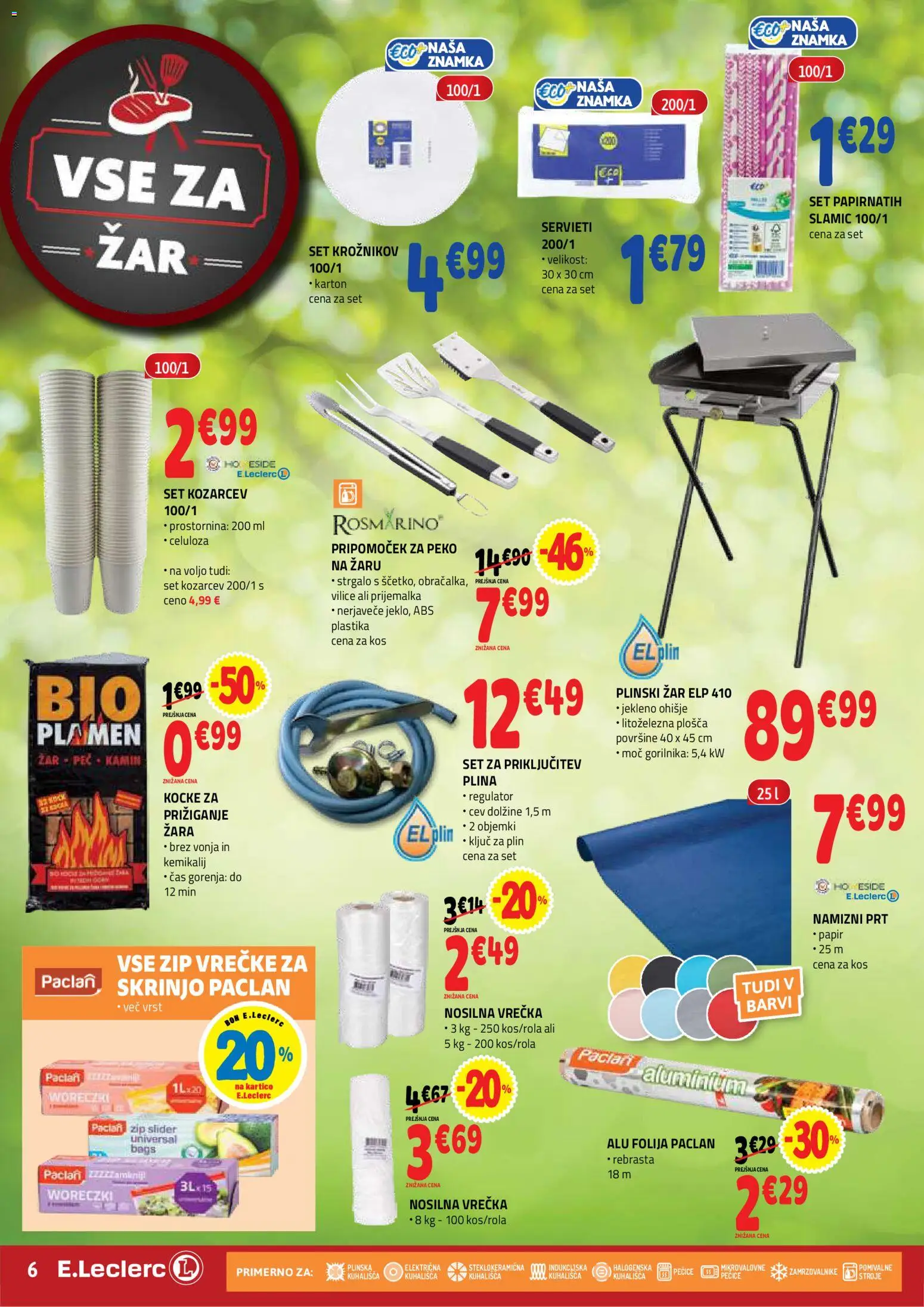 Novi E.leclerc katalog ponudbe – veljaven od 22.04.2026 | Stran: 6 | Izdelki: Plinski žar, Zar, Kos, Folija