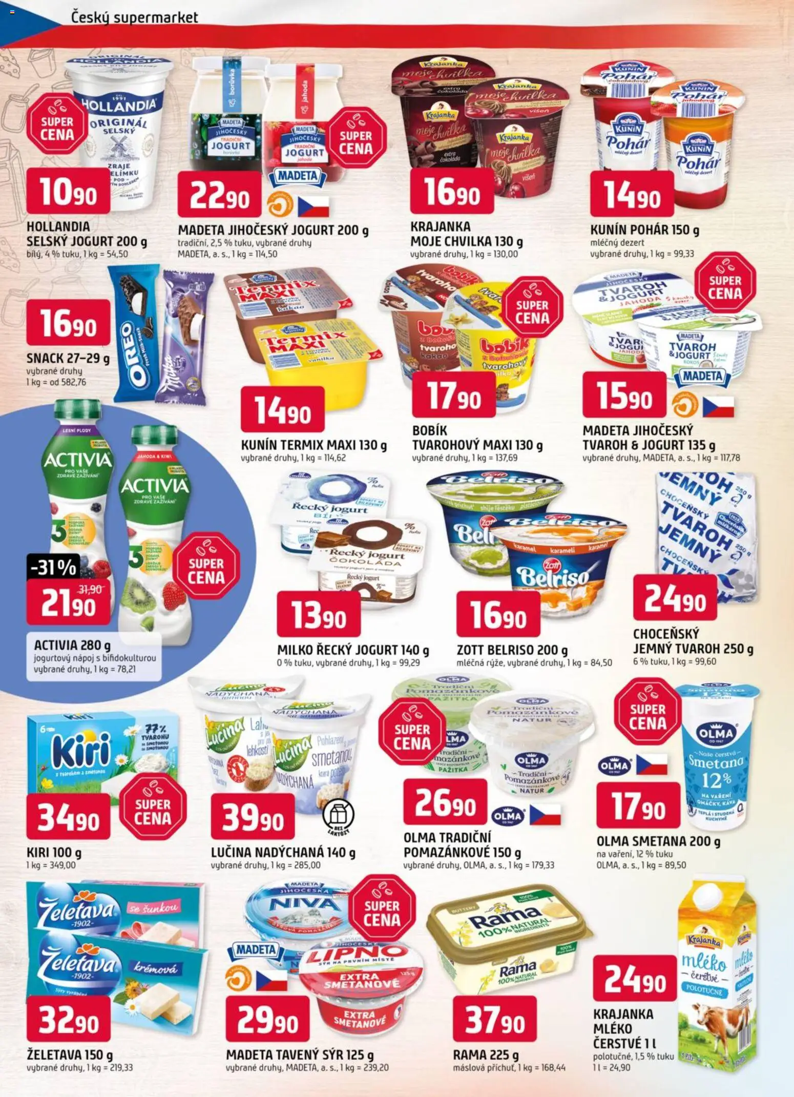 Trefa leták od 07.01.2026 | Strana: 4 | Produkty: Tavený sýr, Jogurt, Kiwi, Hollandia