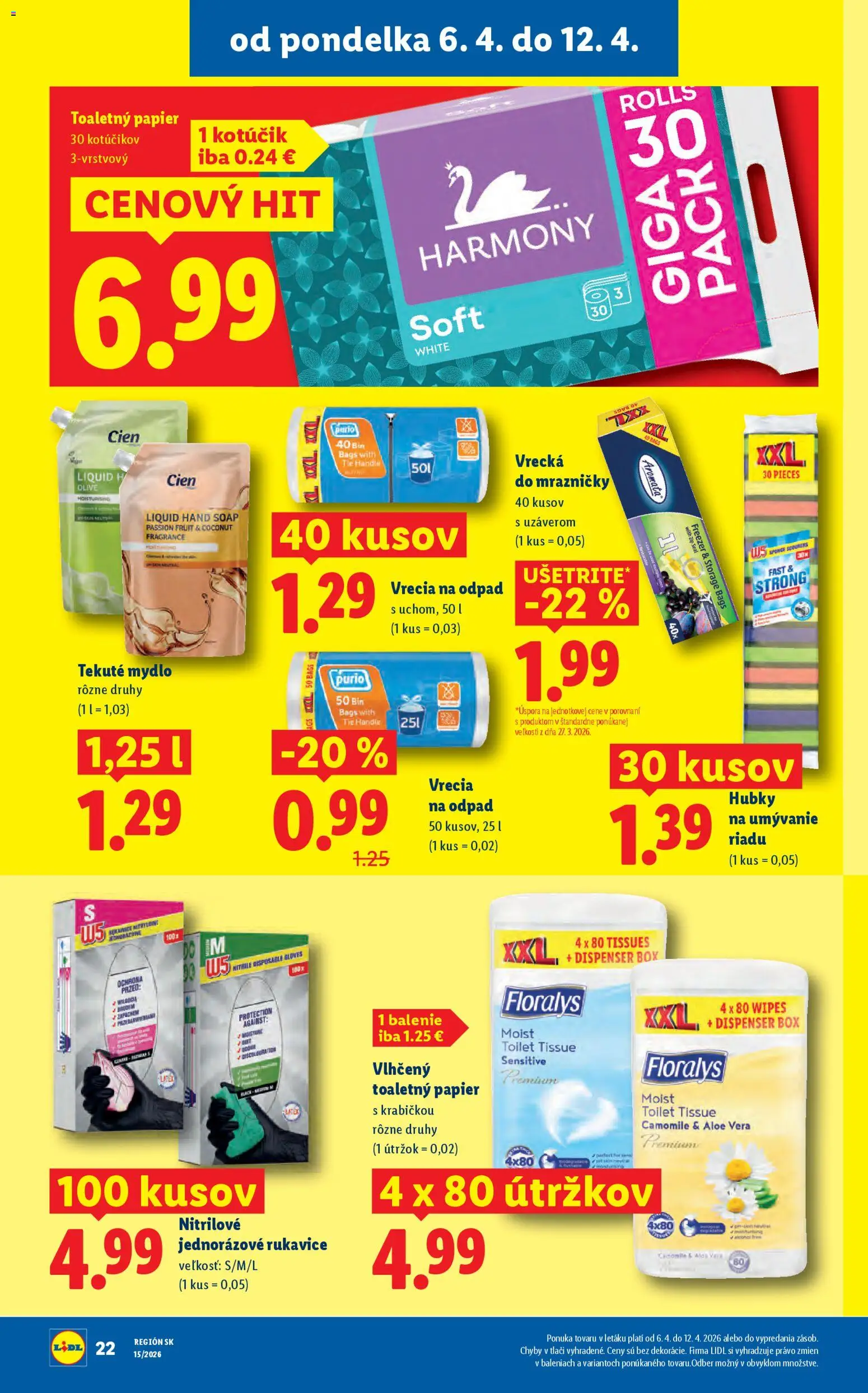 Nové Lidl akcie – leták je platný od 06.04.2026 | Strana: 24 | Produkty: Mrazničky, Toaletný papier, Mydlo