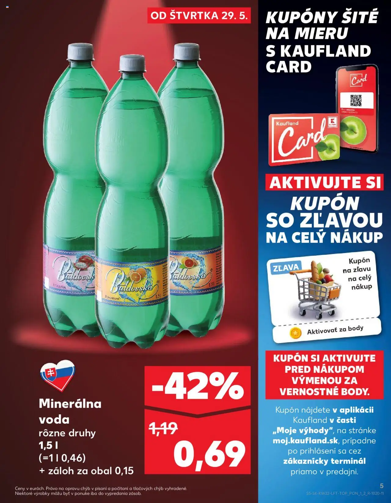 Nové Kaufland akcie – leták je platný od 29.05.2025 | Strana: 5 | Produkty: Voda, Minerálna voda