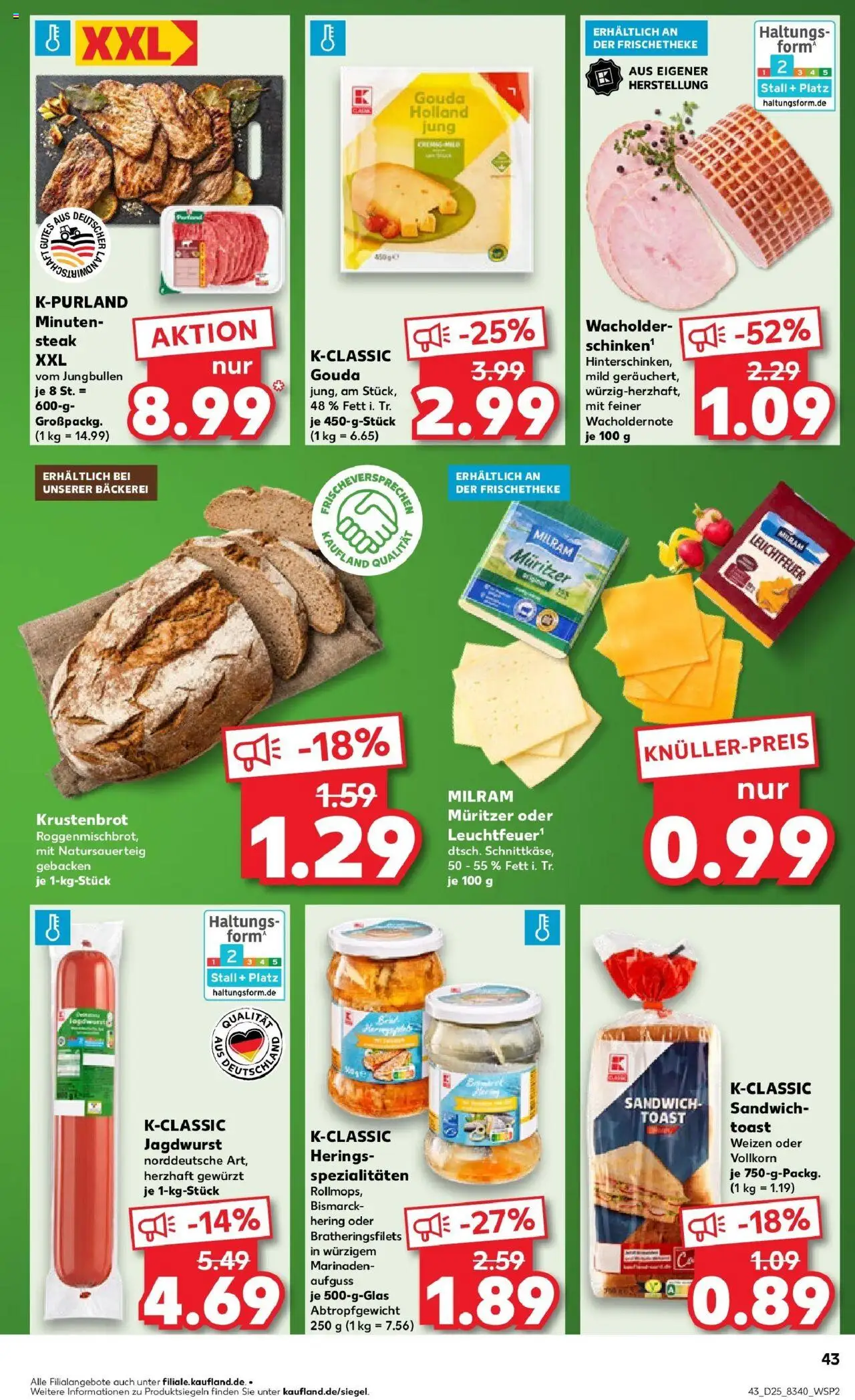 Kaufland prospekt Schwerin	 - gültig ab dem 22.06.2025 | Seite: 4 | Produkte: Bäckerei, Gouda, Milram, Steak