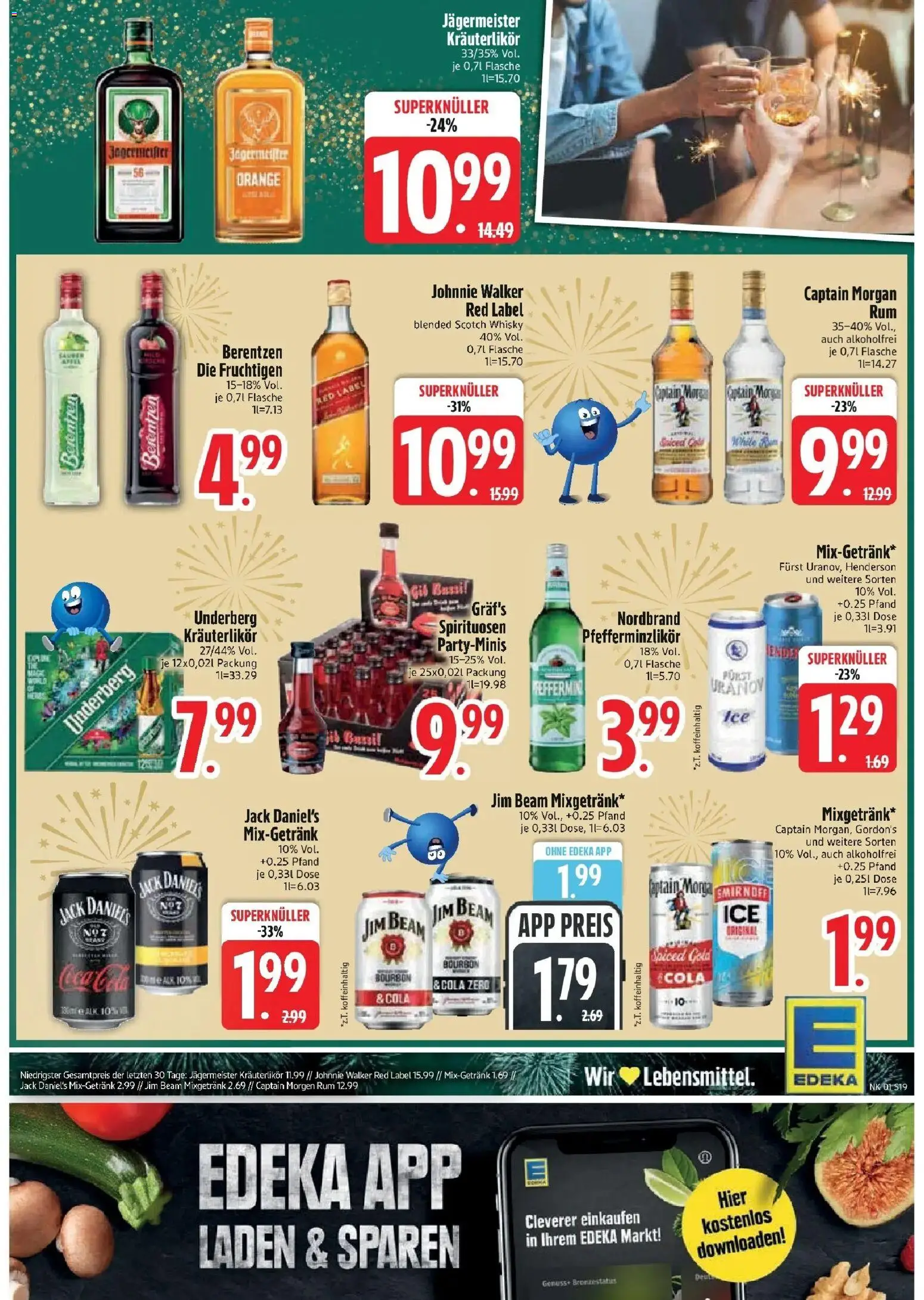 Edeka prospekt Vohburg	 – gültig ab 28.12.2025 | Seite: 21 | Produkte: Jim beam, Cola, Jack Daniel's, Underberg