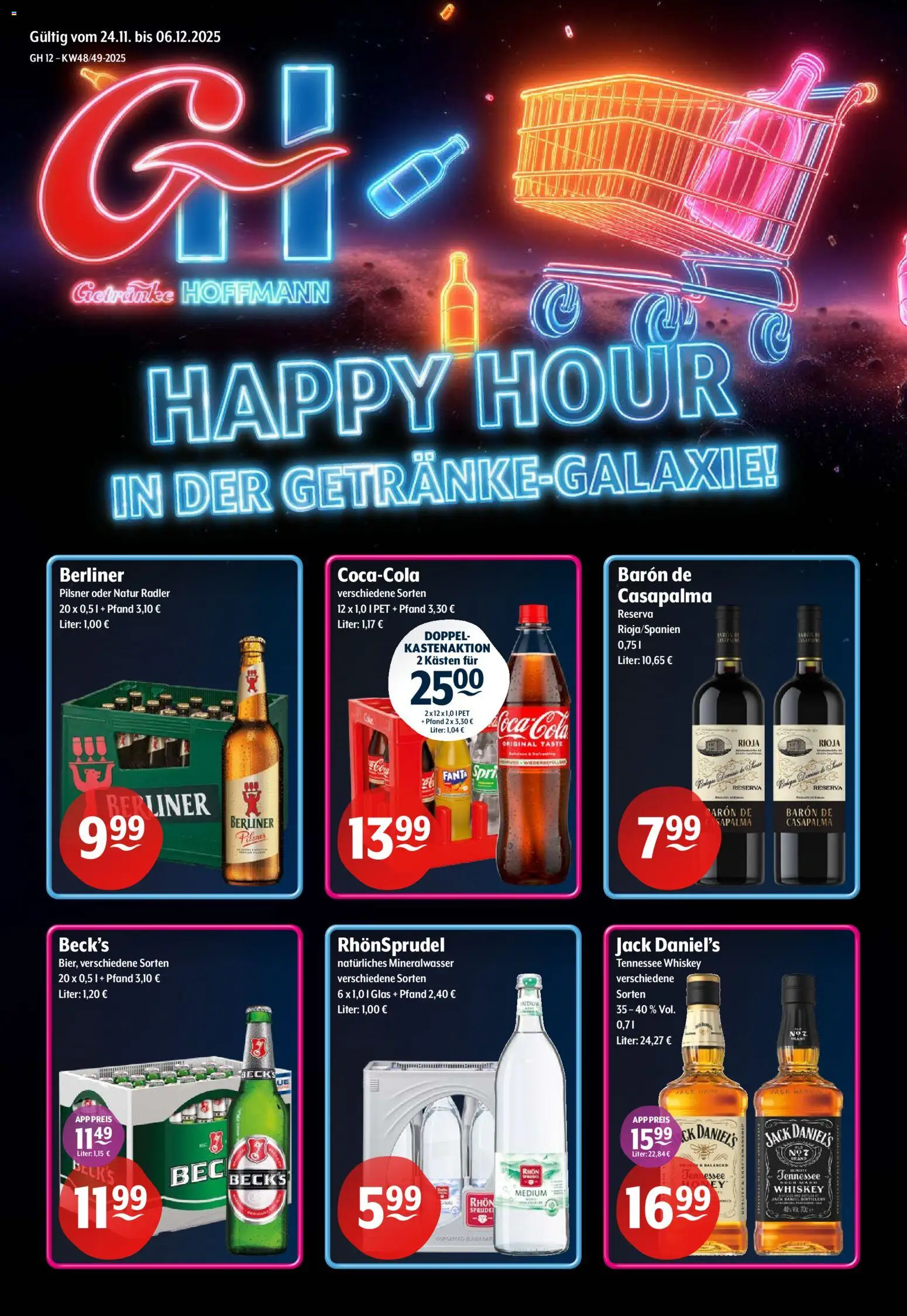 Getränke Hoffmann - Brandenburg – gültig ab 24.11.2025 | Seite: 1 | Produkte: Fanta, Mineralwasser, Rhonsprudel, Whiskey