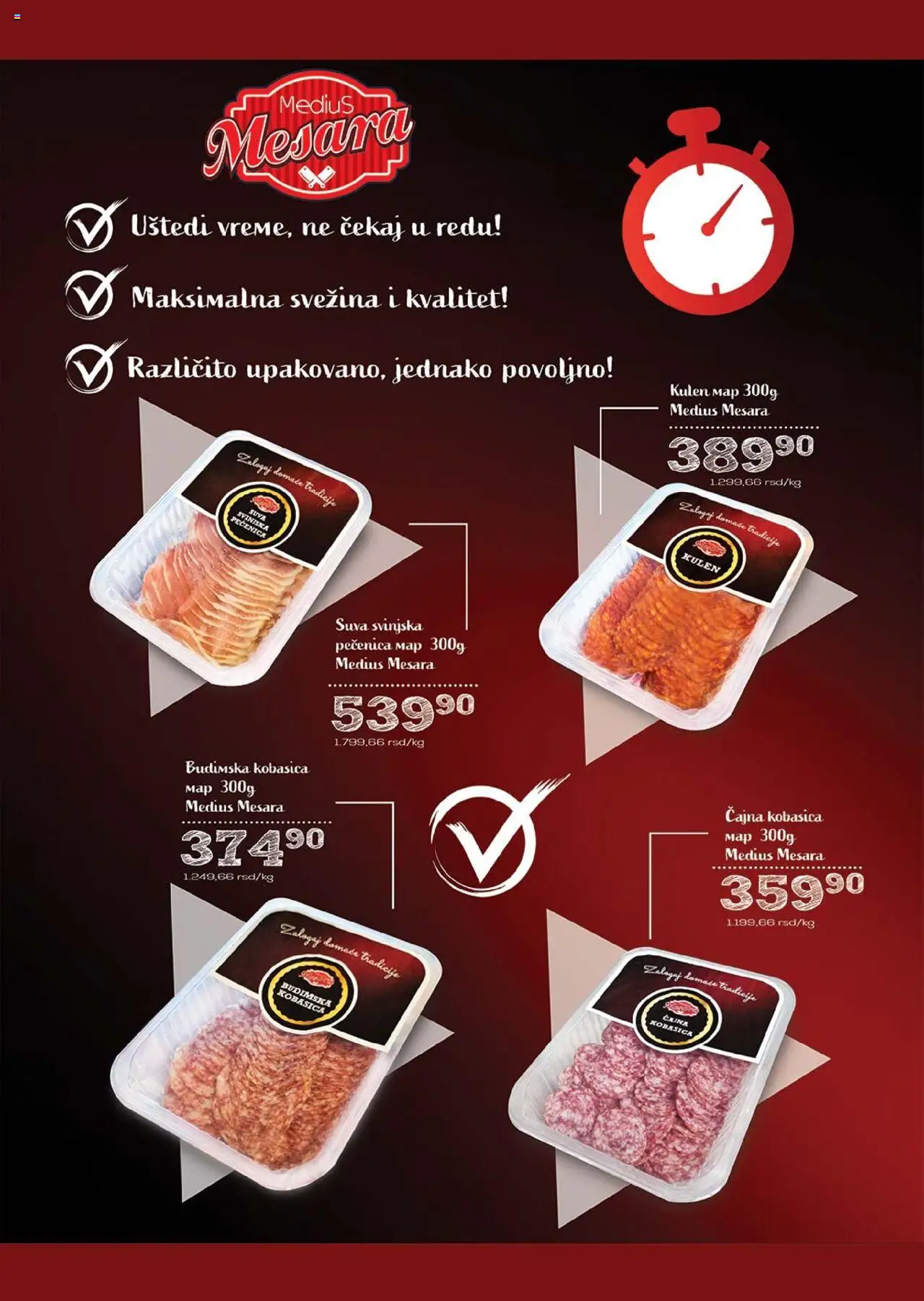 Medius katalog - važi od 21.10.2025 | Strana: 2 | Proizvode: Kulen, Budimska kobasica, Kobasica, Pečenica
