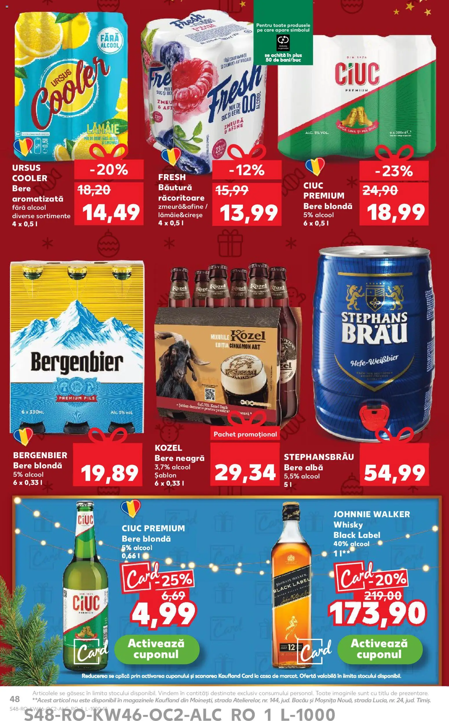 Kaufland RO akciós ujság - amely érvényes a következő dátumtól: 12.11.2025 | Oldal: 48 | Termékek: Whisky