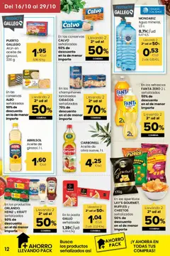 Vista previa Eroski - Miramos por ti válido desde el 16.10.2025 | Página: 12 | Productos: Jamón, Pasta, Aceite de oliva, Atún claro