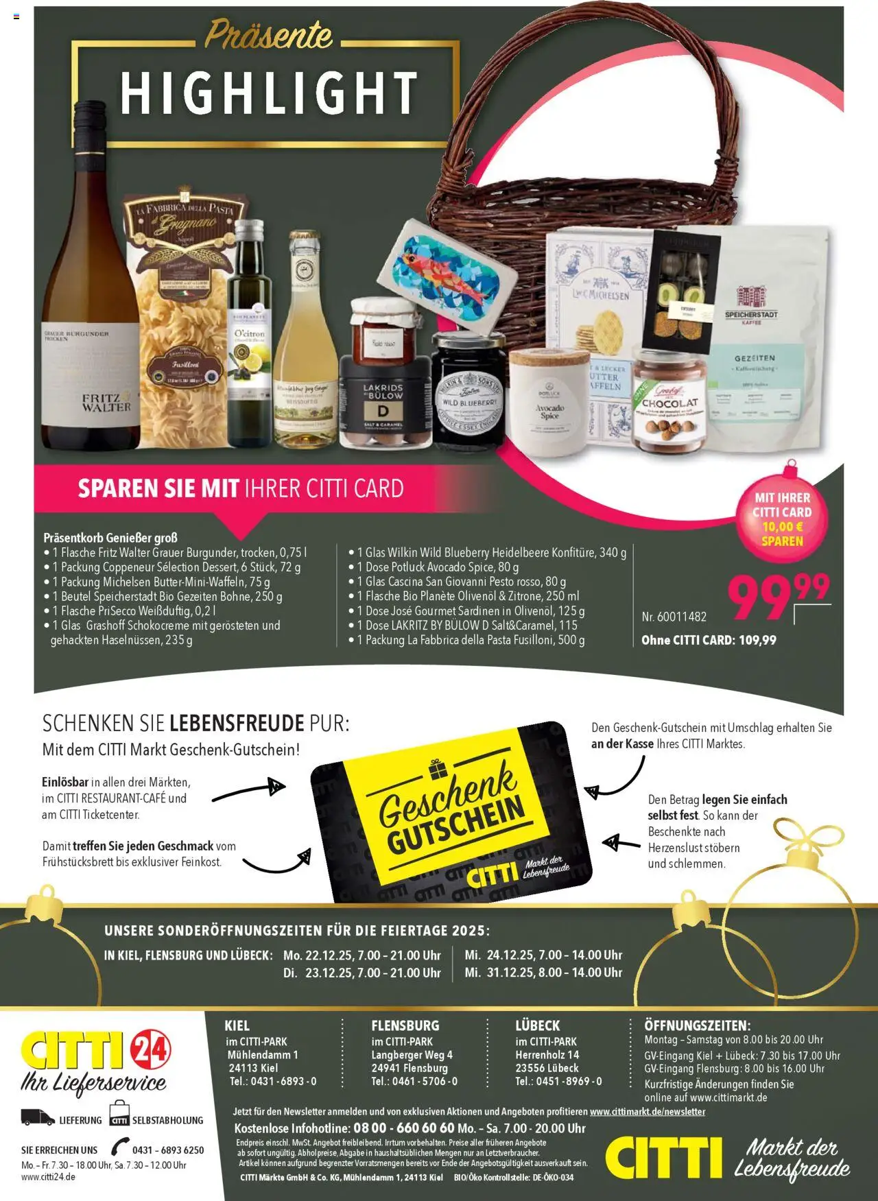 CITTI Markt  Präsente – gültig ab 22.10.2025 | Seite: 16 | Produkte: Olivenol, Avocado, Pasta, Uhr