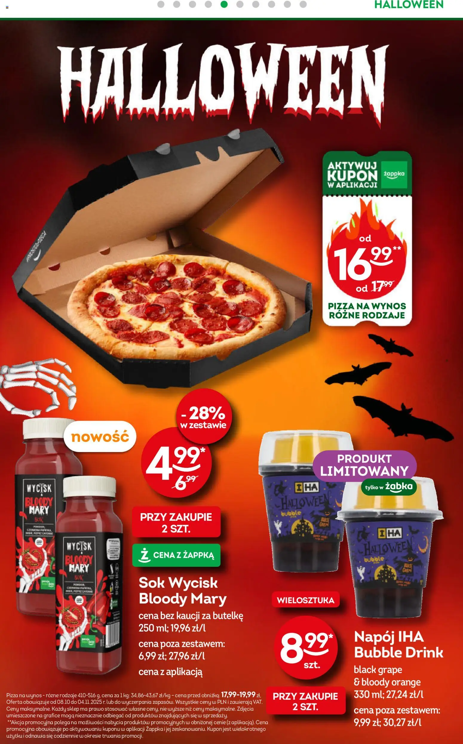 Żabka Gazetka od 22.10.2025 | Strona: 8 | Produkty: Pizza, Sok