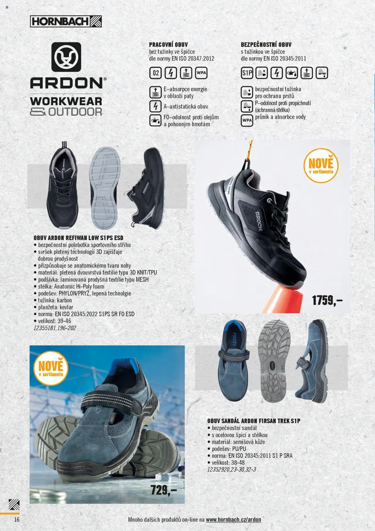 HORNBACH katalog - Pracovní oblečení od 12.04.2025 | Strana: 16 | Produkty: Obuv