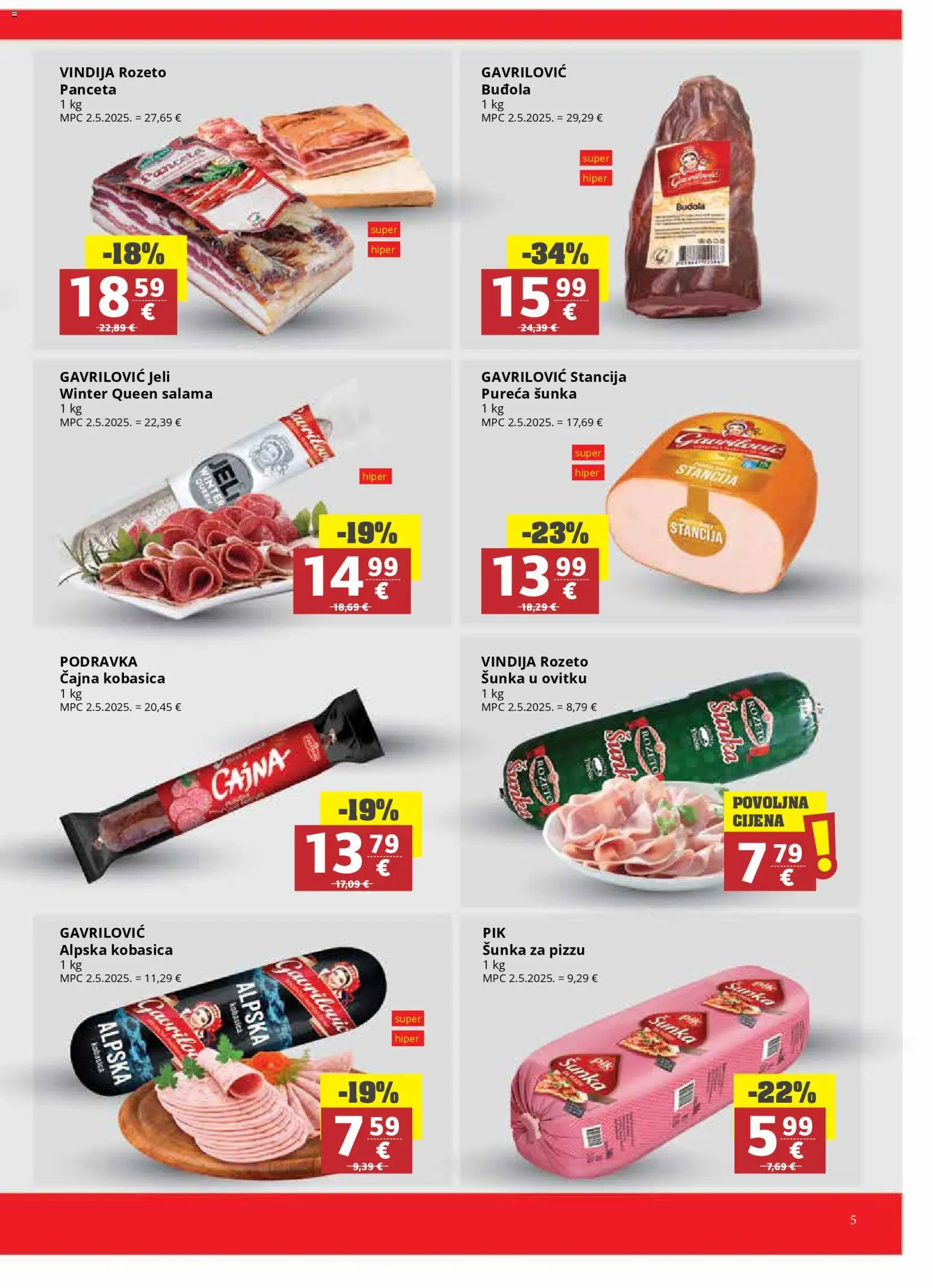 Ribola katalog | vrijedi od 11.03.2026 | Stranica: 5 | Proizvodi: Vindija, Šunka, Podravka, Buđola