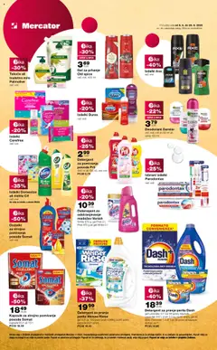 Izdelki Domestos ali čistila Cif, več vrst, Ne velja za izdelke z oznako MAXX. │ velja od 07.08.2025 | Stran: 4 | Izdelki: Gel za prhanje, Milo, Deodorant, Detergent