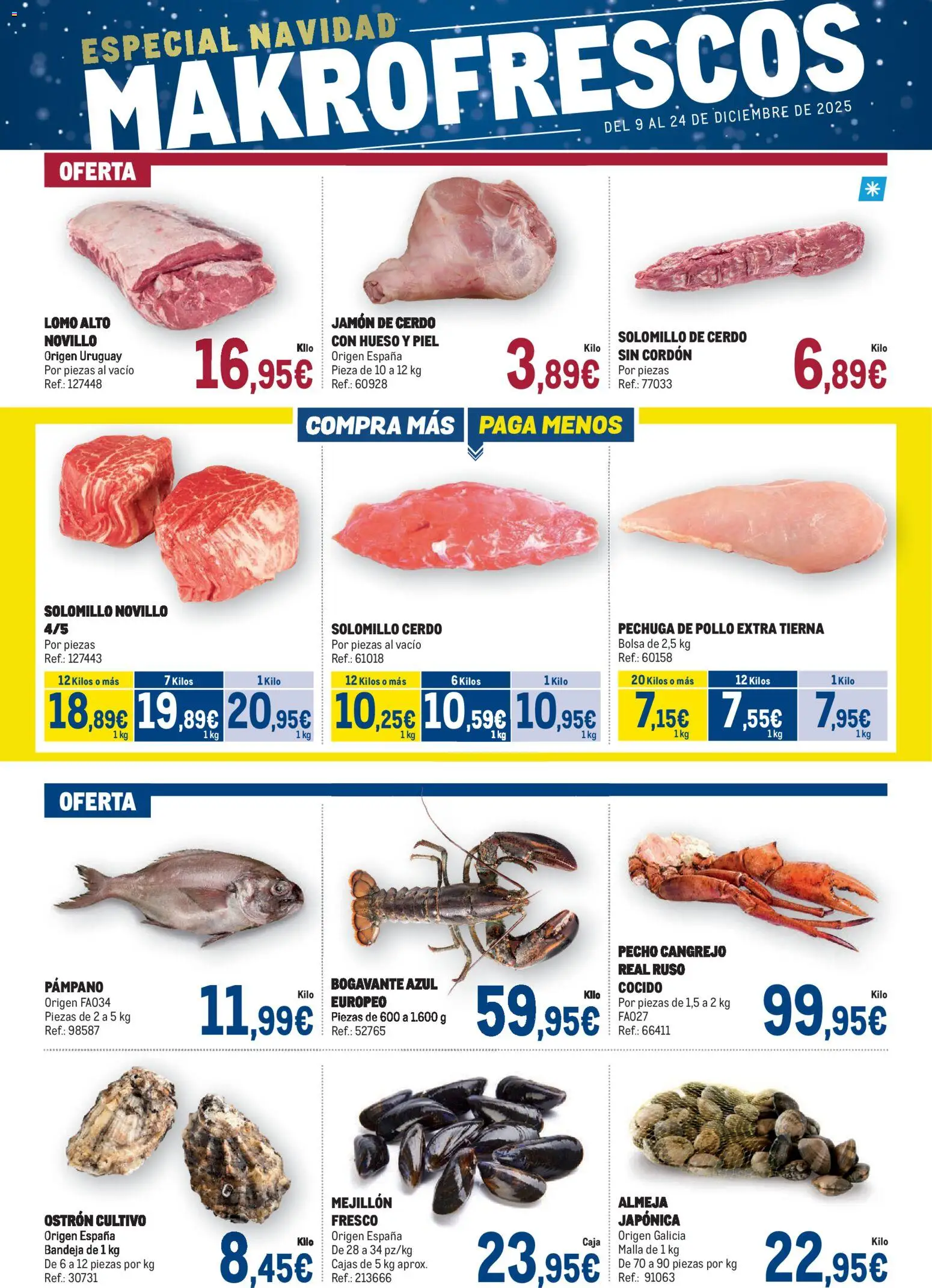 Makro - España Ofertas - Fresco │ válido desde el 09.12.2025 | Página: 1 | Productos: Solomillo de cerdo, Jamón, Cerdo, Bolsa