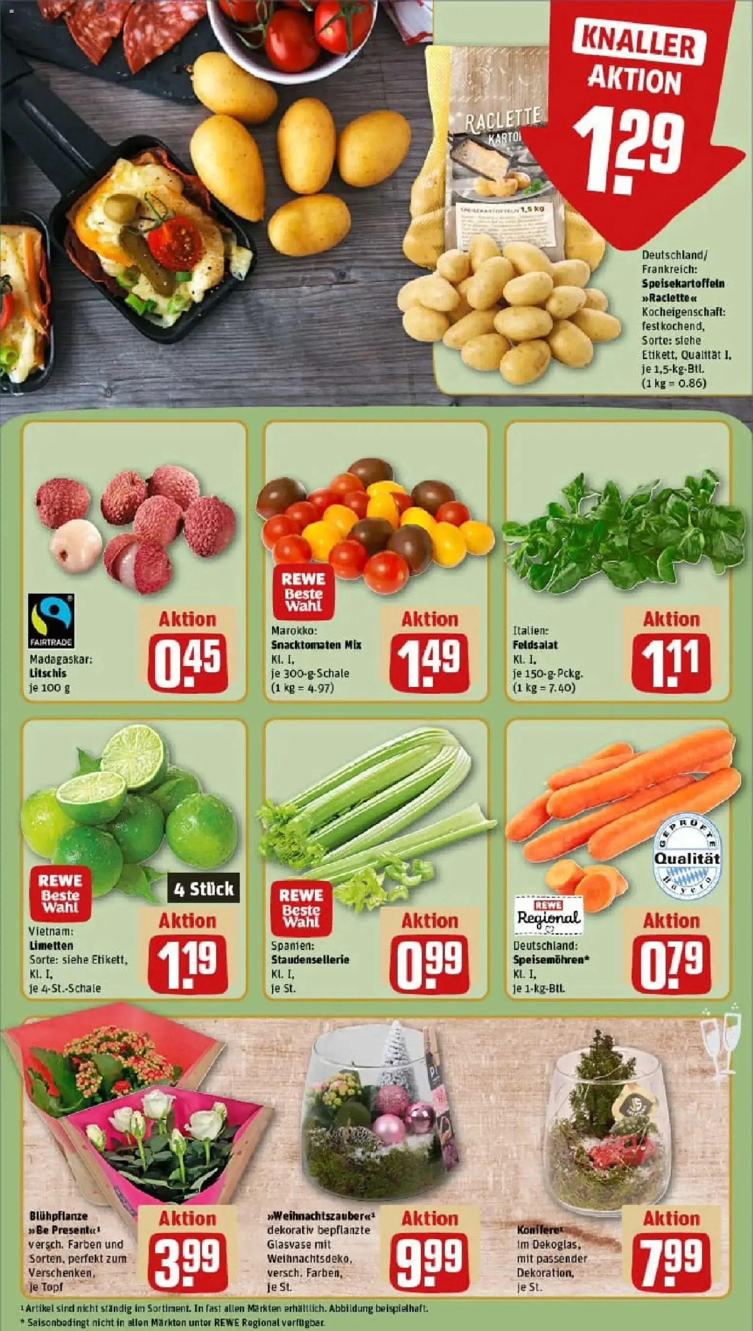 Rewe prospekt Icking	 – gültig ab 22.12.2025 | Seite: 9 | Produkte: Limetten, Kartoffeln, Raclette
