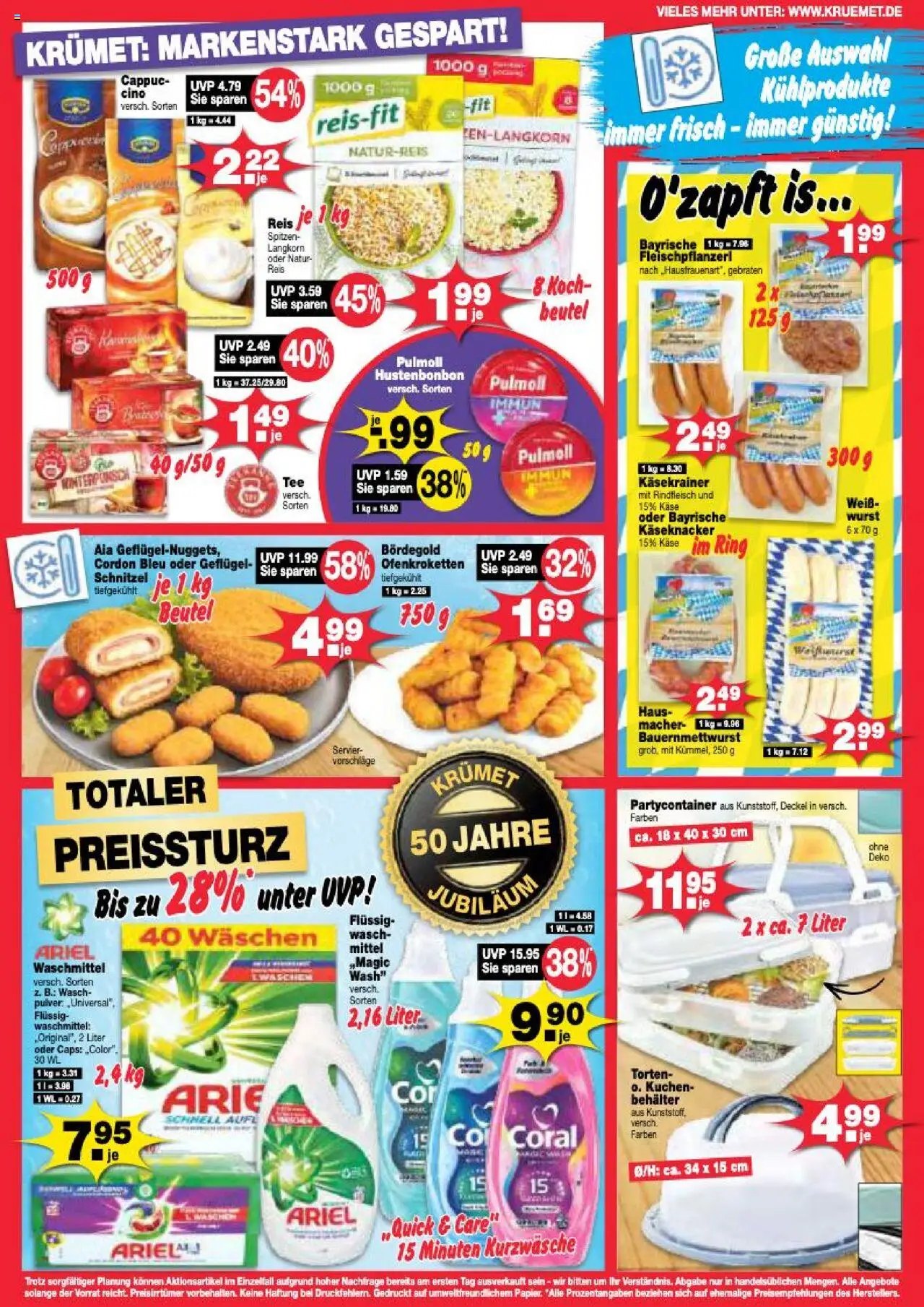 KRÜMET Prospekt – gültig ab 29.09.2025 | Seite: 3 | Produkte: Käse, Ariel, Wurst, Reis
