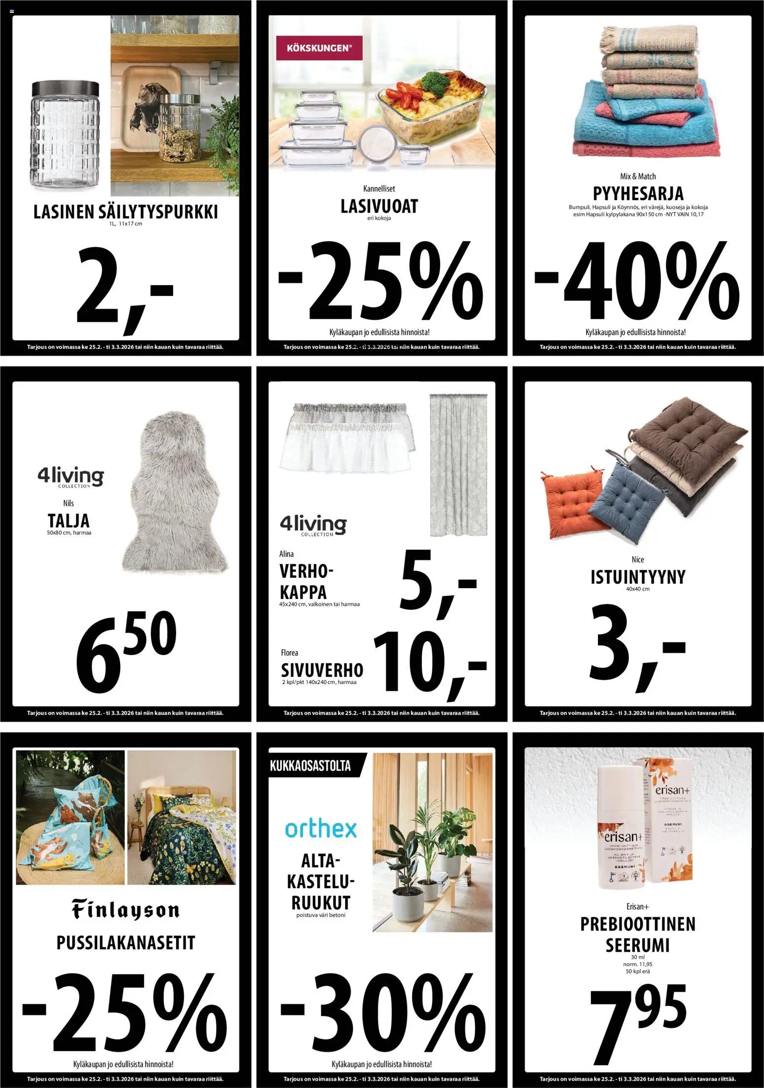 Tuuri tarjoukset – voimassa 25.02.2026 alkaen | Sivu: 14 | Tuotteet: Istuintyyny, Verho, Seerumi