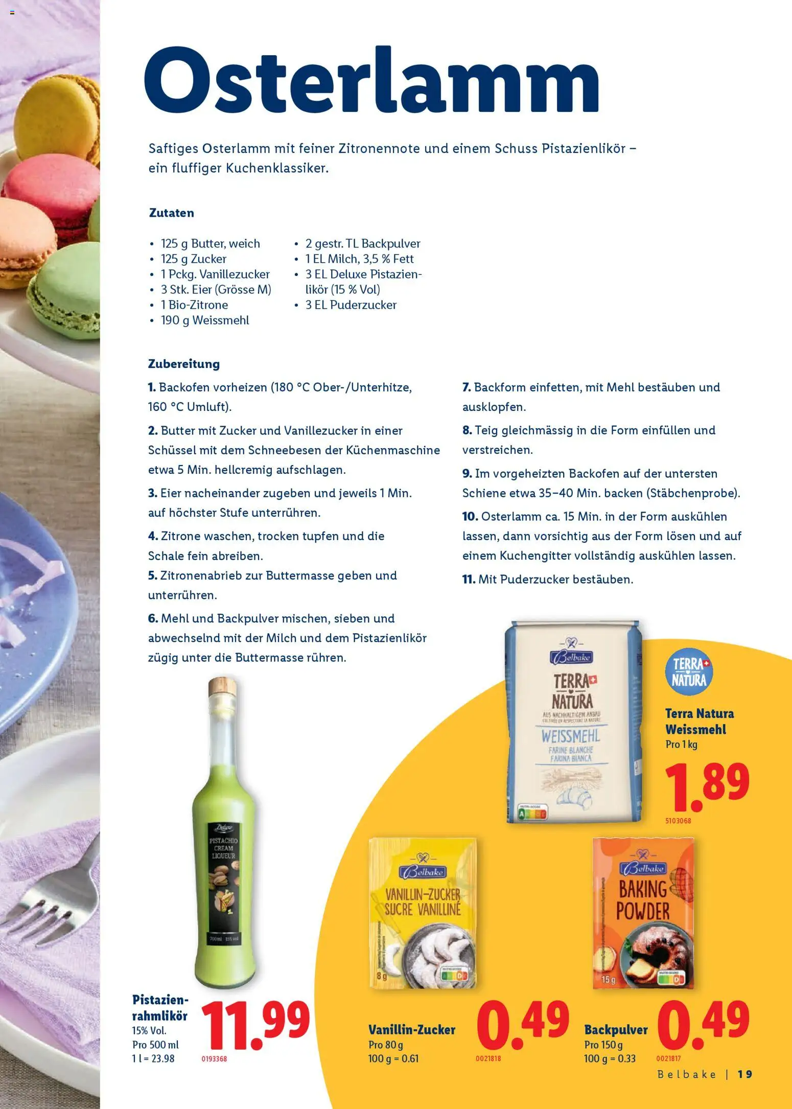 Lidl Aktionen Ostern – gültig ab 26.02.2026 | Seite: 19 | Produkte: Mehl, Backofen, Zitrone, Zucker