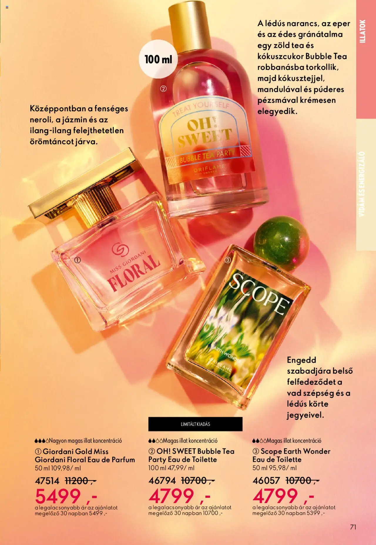 Oriflame akciós ujság - amely érvényes a következő dátumtól: 01.10.2025 | Oldal: 71 | Termékek: Körte, Zöld tea, Parfüm, Eper