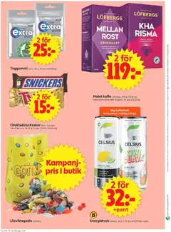 ICA Supermarket - Hjärnarp - Förhandsvisning av reklamblad från butik ICA Supermarket aktuell från 02.03.2026 | Sida: 14 | Produkter: Galler, Kaffe, Energidryck, Tuggummi