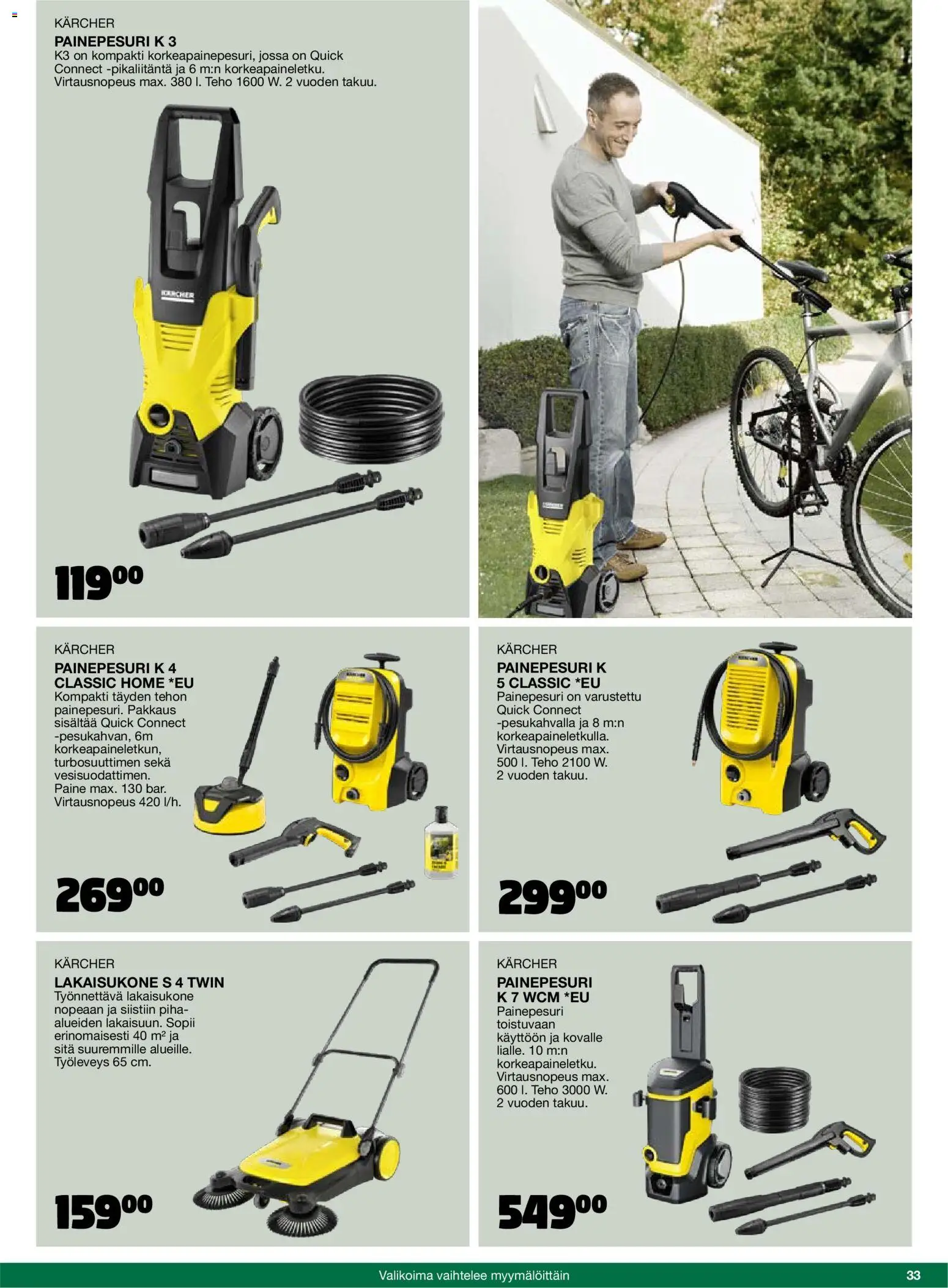 Tokmanni - 2025 Työkalukuvasto – voimassa 01.11.2025 alkaen | Sivu: 33 | Tuotteet: Painepesuri