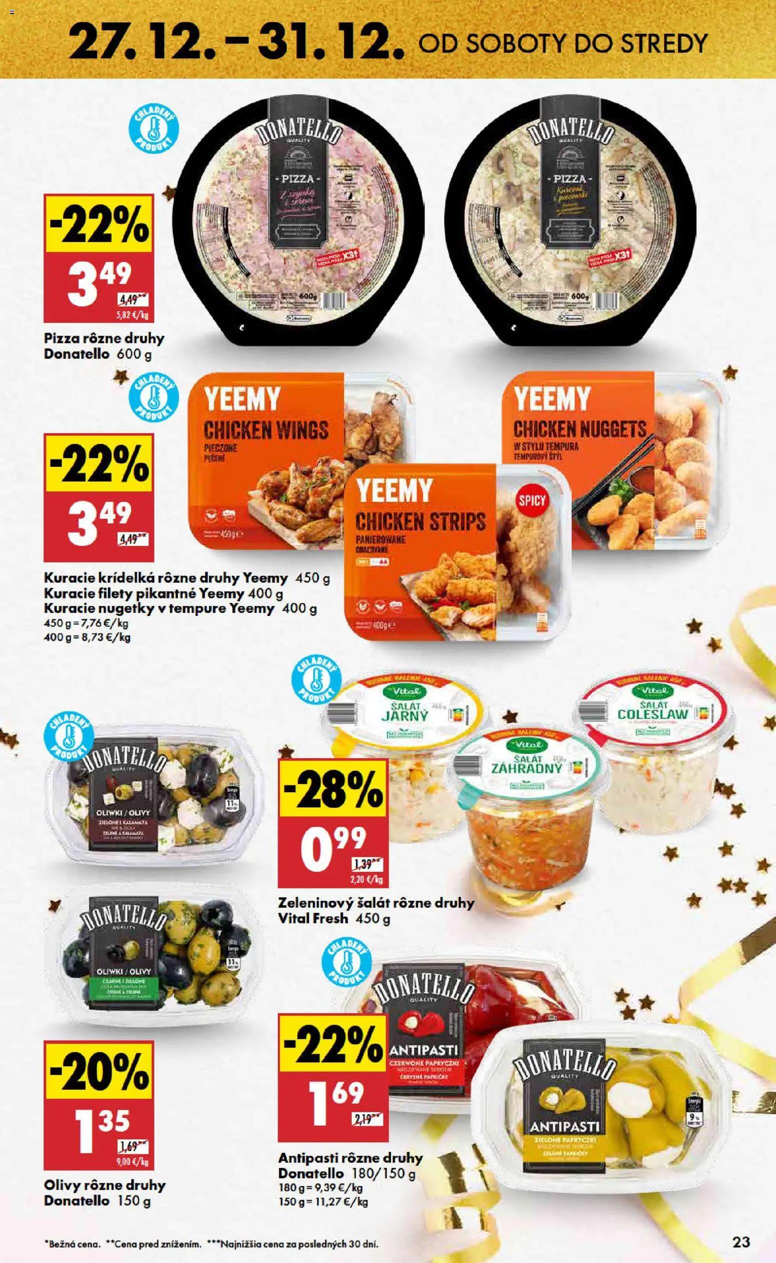 Nové Biedronka akcie – leták je platný od 27.12.2025 | Strana: 23 | Produkty: Pizza, Šalát