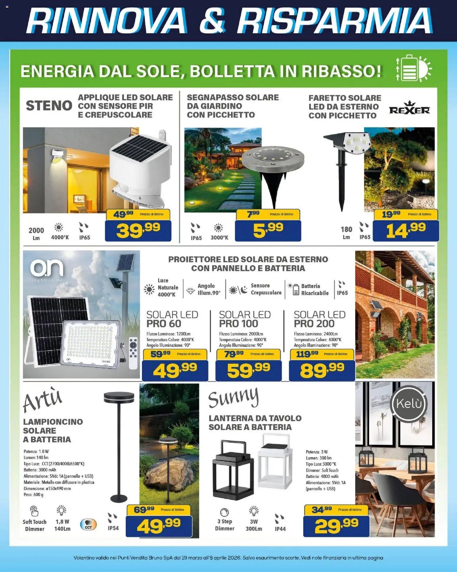 Volantino BRUNO del 19.03.2026 | Pagina: 41 | Prodotti: Faretto, Lanterna, Tavolo, Batteria
