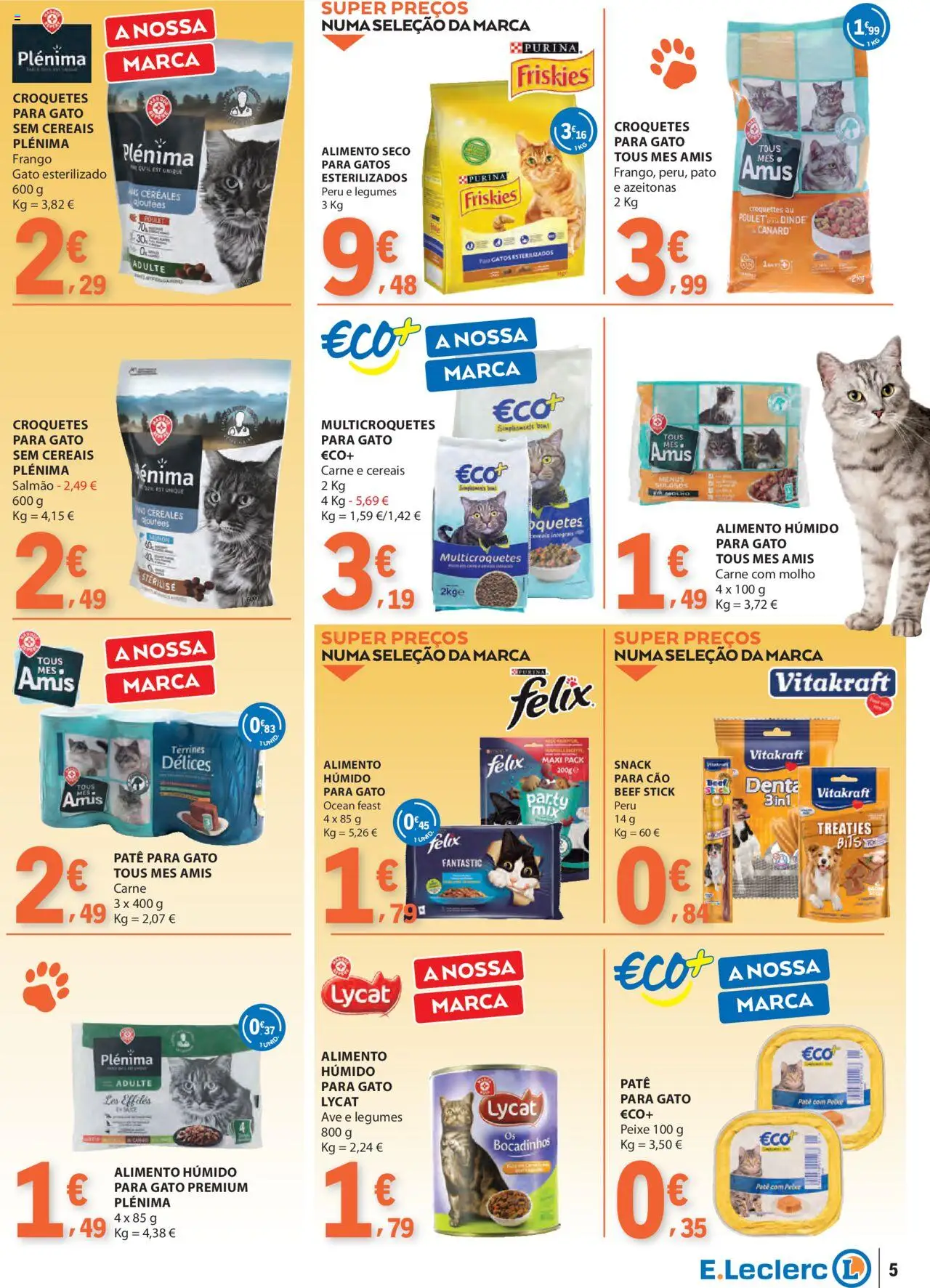 E.Leclerc - Folheto Feira Animal e Casa │ válido de 30.09.2025 | Página: 5 | Produtos: Azeitonas, Frango, Peru, Salmão