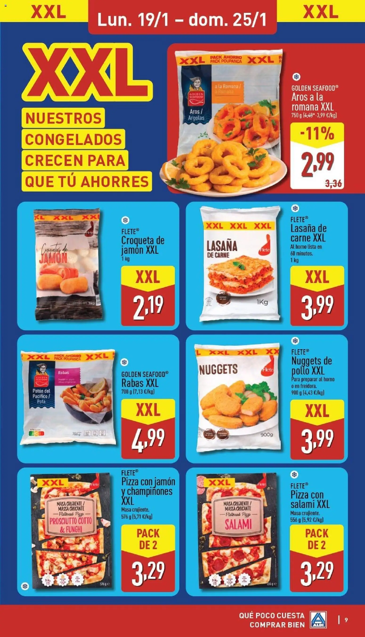 Aldi folleto Península │ válido desde el 19.01.2026 | Página: 9 | Productos: Jamón, Pizza, Horno, Lasaña