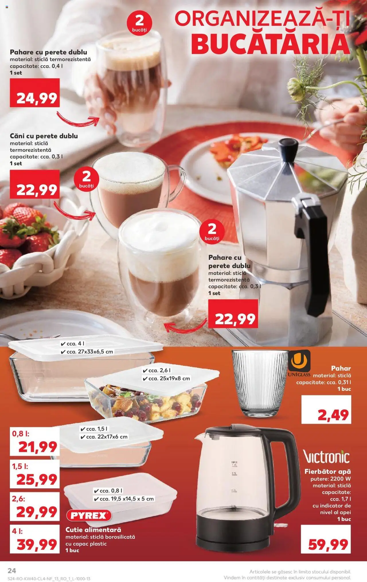 Noul catalog Kaufland – valabil de la 01.10.2025 | Pagină: 24 | Produse: Pahare, Cutie, Apă