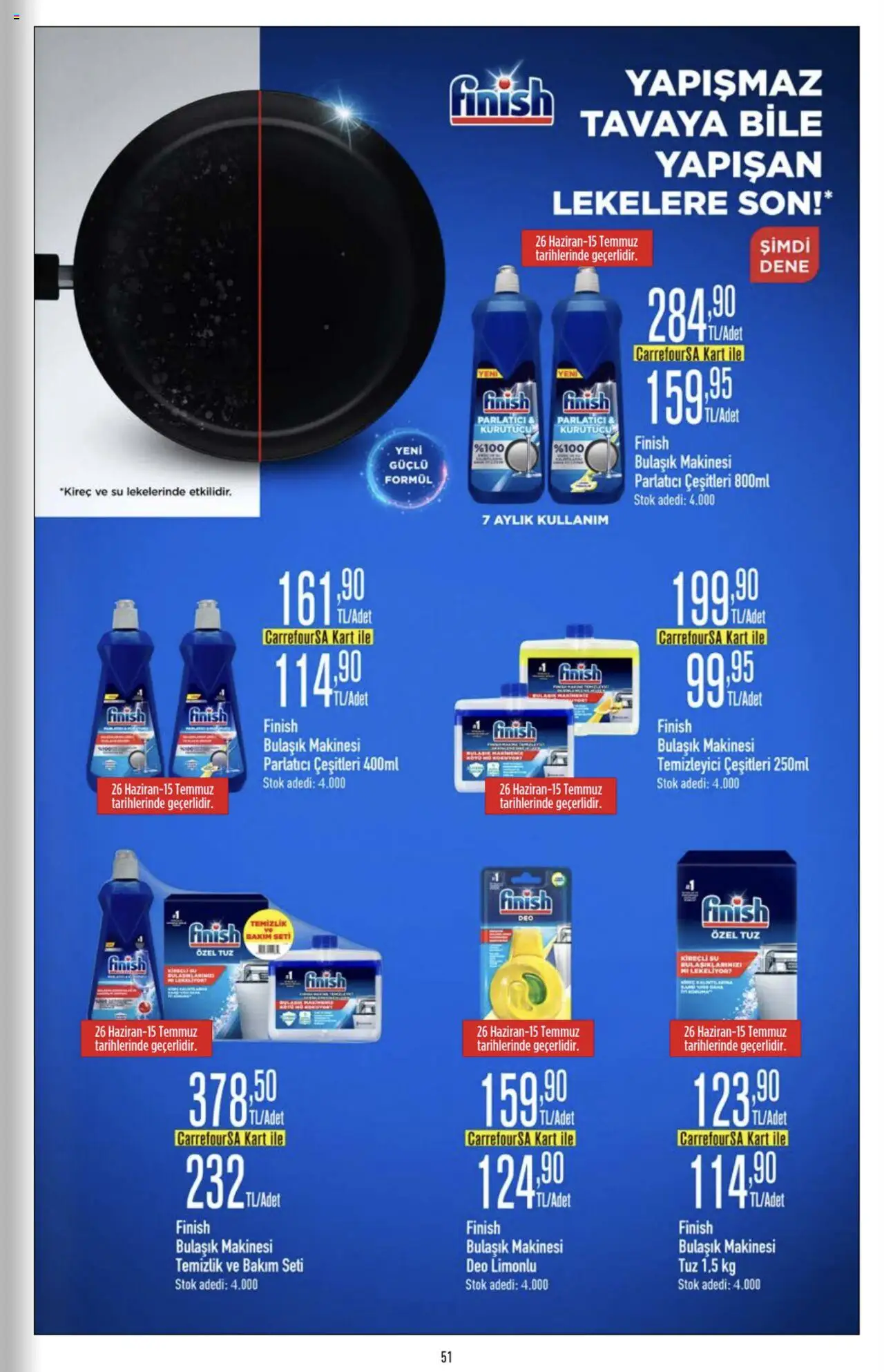 CarrefourSA Katalog - 26.06.2025 tarihinden itibaren geçerlidir | Sayfa: 51 | Ürünler: Su, Tuz, Kurutucu, Bulaşık makinesi