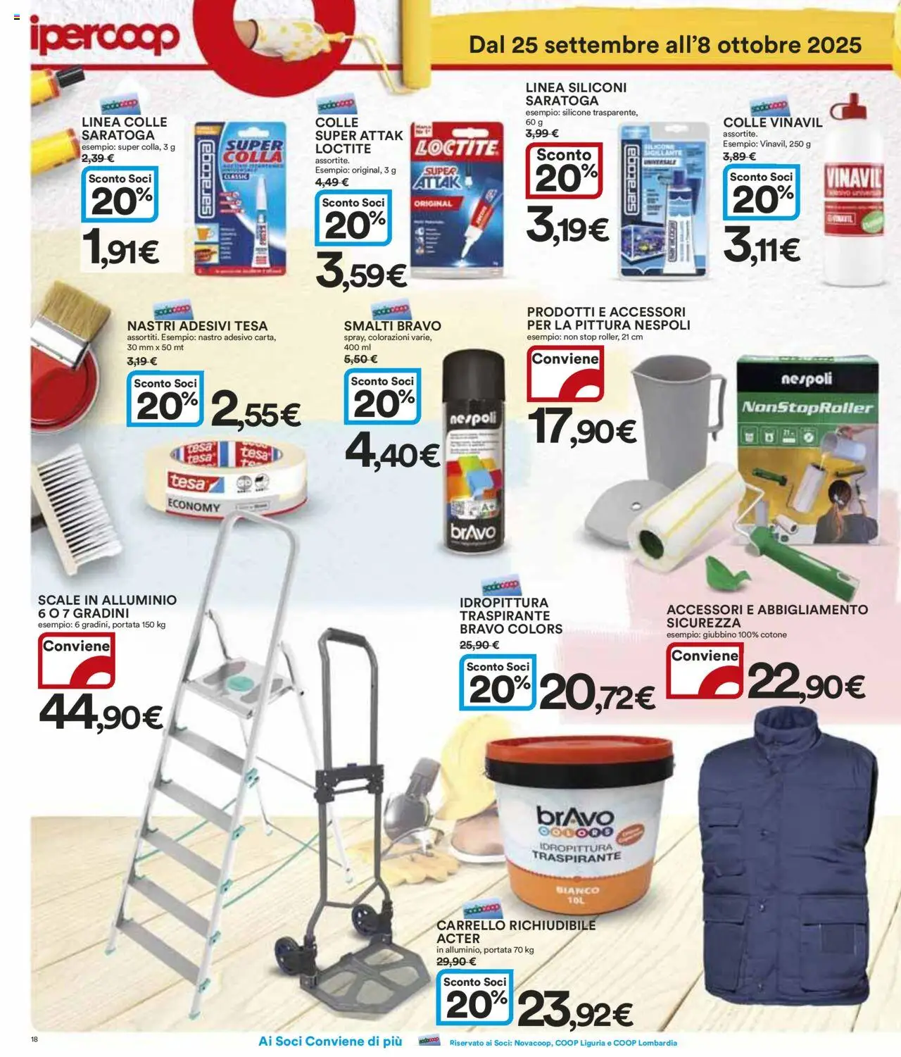 Volantino Ipercoop del 25.09.2025 | Pagina: 18 | Prodotti: Carrello, Pittura, Nastro adesivo, Alluminio