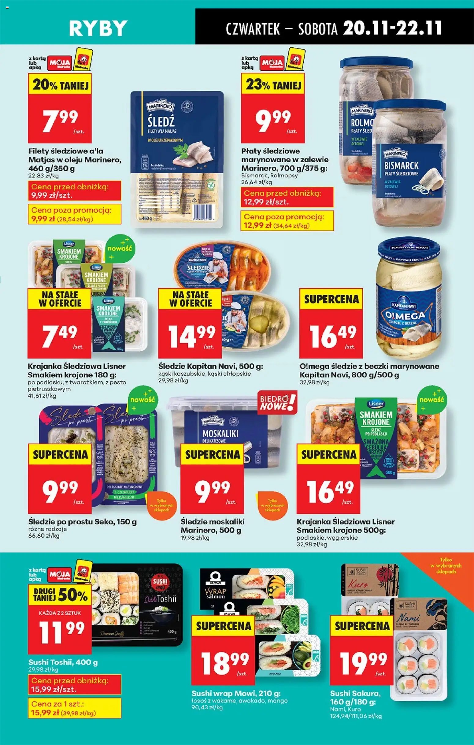 Biedronka gazetka - Oferta w tym tygodniu od 20.11.2025 | Strona: 31 | Produkty: Mango, Śledzie w oleju, Sushi, Twaróg